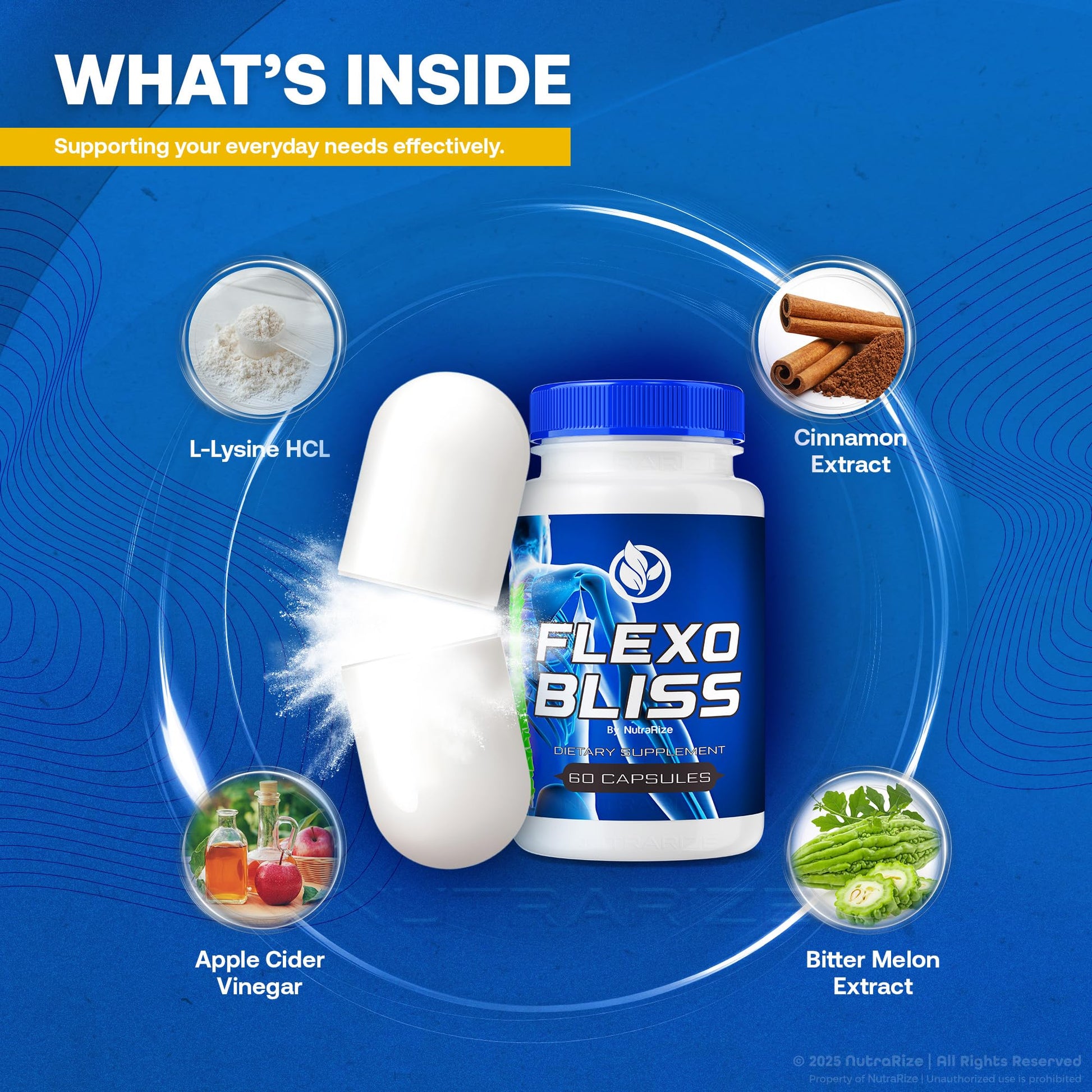 NutraRize Flexo Bliss, FlexoBliss Joint Health Support, All-Natural Supplement to Support Flexibility and Full Range of Motion, Official Flexo Bliss Reviews (60 Capsules) NutraRize buy supplements canada
