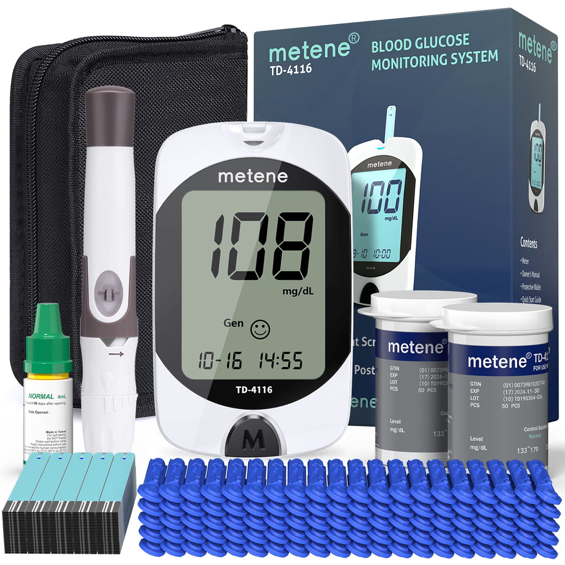 Metene TD-4116 Blood Glucose Monitor Kit, 100 Glucometer Strips Metene buy supplements canada