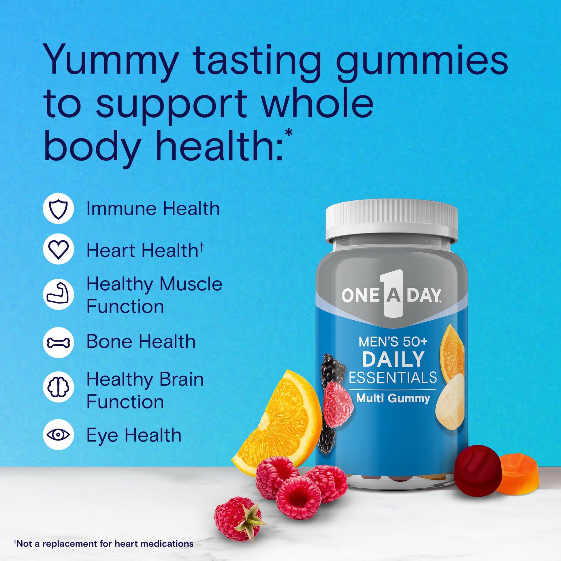 One A Day Men’s 50+ Daily Essentials Multivitamin Gummies, Multivitamin for Men Over 50, Fruit Medley Flavor, 120 Gummies ONE A DAY buy supplements canada