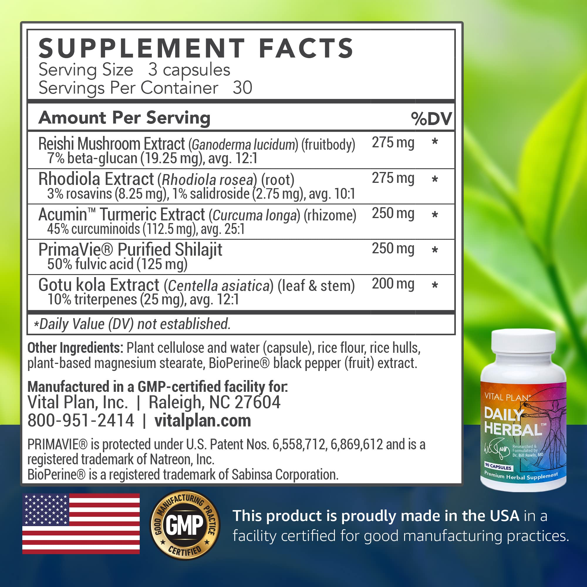 Vital Plan Daily Herbal Supplement by Dr. Bill Rawls – Herbal Immunity Booster for Immune Support, Microbiome Balance & Cell Health — Reishi Mushroom, Turmeric & Rhodiola Vital Plan buy supplements canada