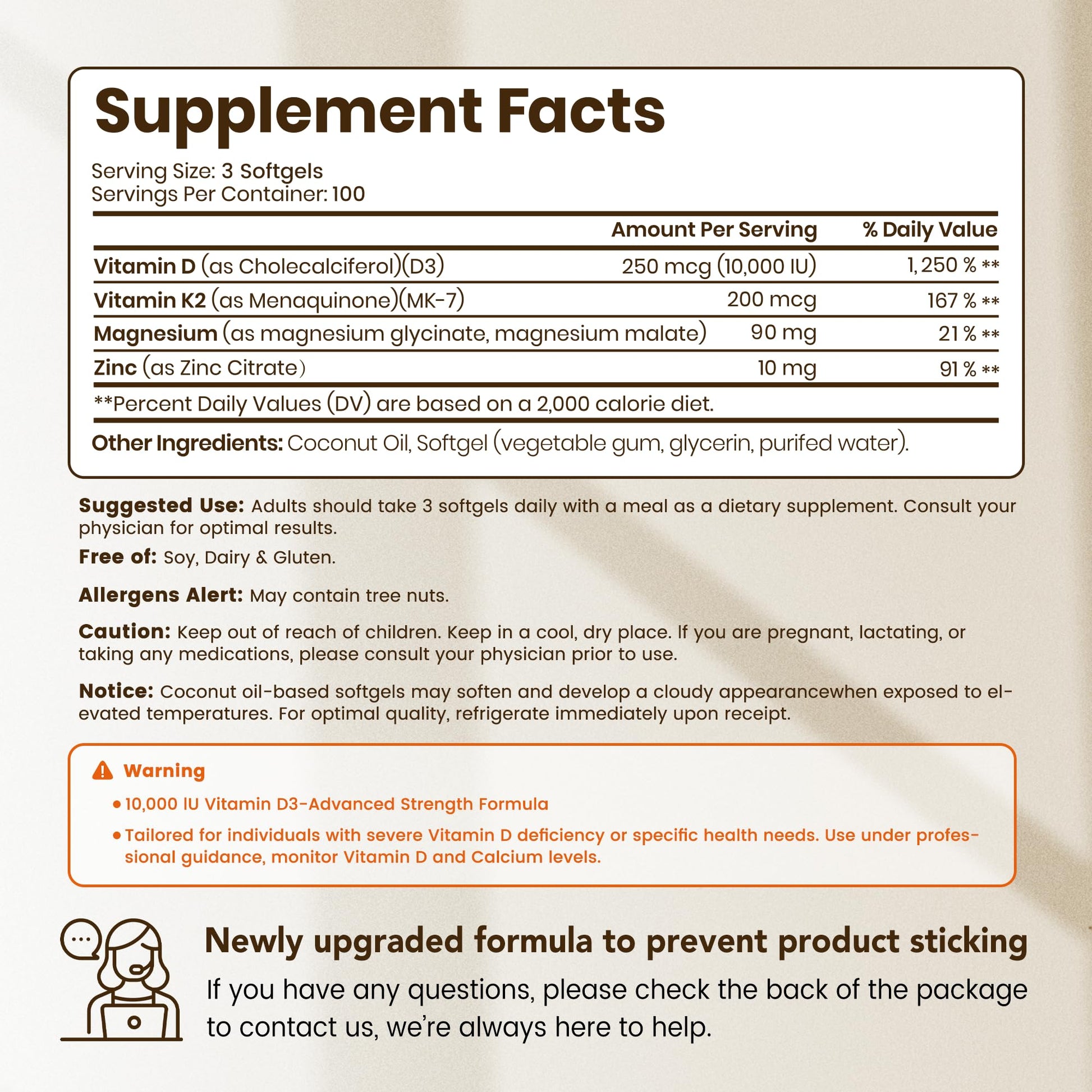 VEV Vitamin D3 K2 10,000 IU Magnesium Supplement – with Vitamin D and K (MK-7), Magnesium Glycinate & Malate, Zinc Citrate VEV buy supplements canada
