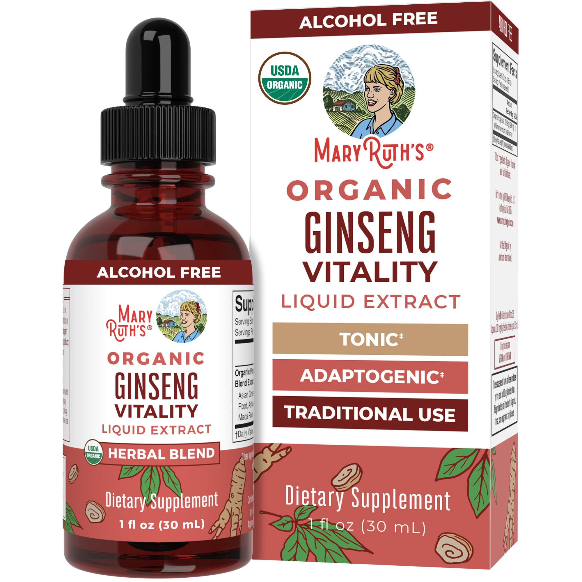 MaryRuth Organics Herbal Supplement for Brain Function | Boost Energy | Memory | Vitality USDA | Ginseng with Ashwagandha | Eleuthero and Maca Root Extract | 1 Fl Oz MARYRUTH'S buy supplements canada
