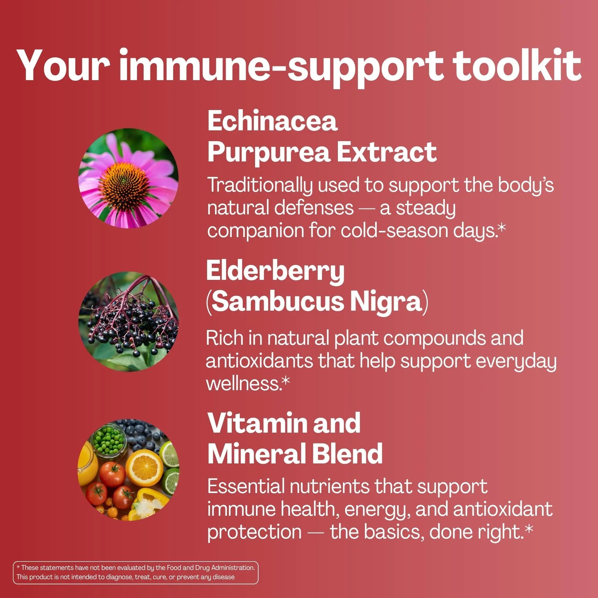 URVI® Immune Support Gummies - Vitamin C, D3 K2, E, Niacin, Zinc & Selenium with Elderberry & Echinacea URVI buy supplements canada