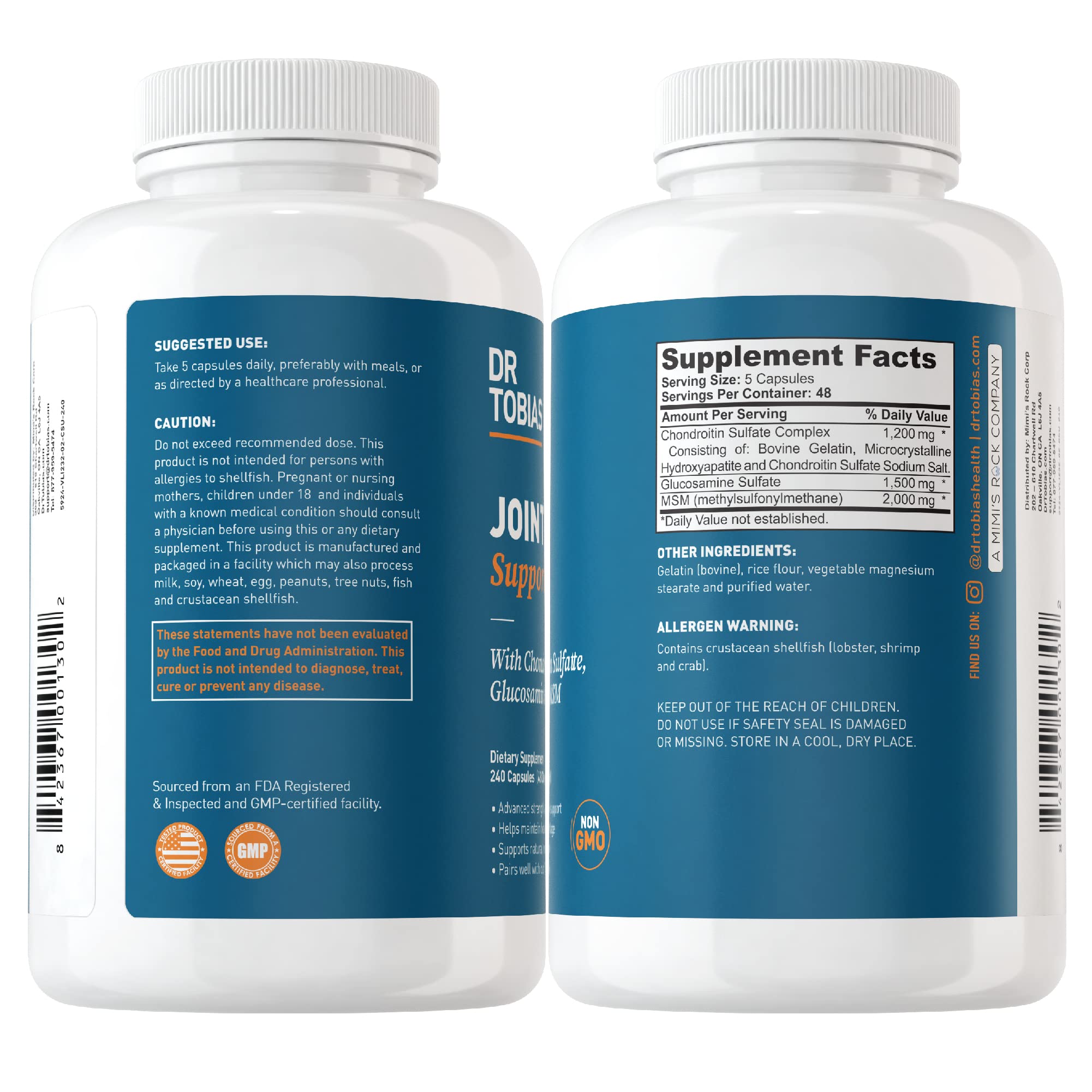 Dr. Tobias AKG Supplement & Joint Support Supplement - Supports Energy, Muscles, Cartilage & Joint Health, Non-GMO Dr. Tobias buy supplements canada
