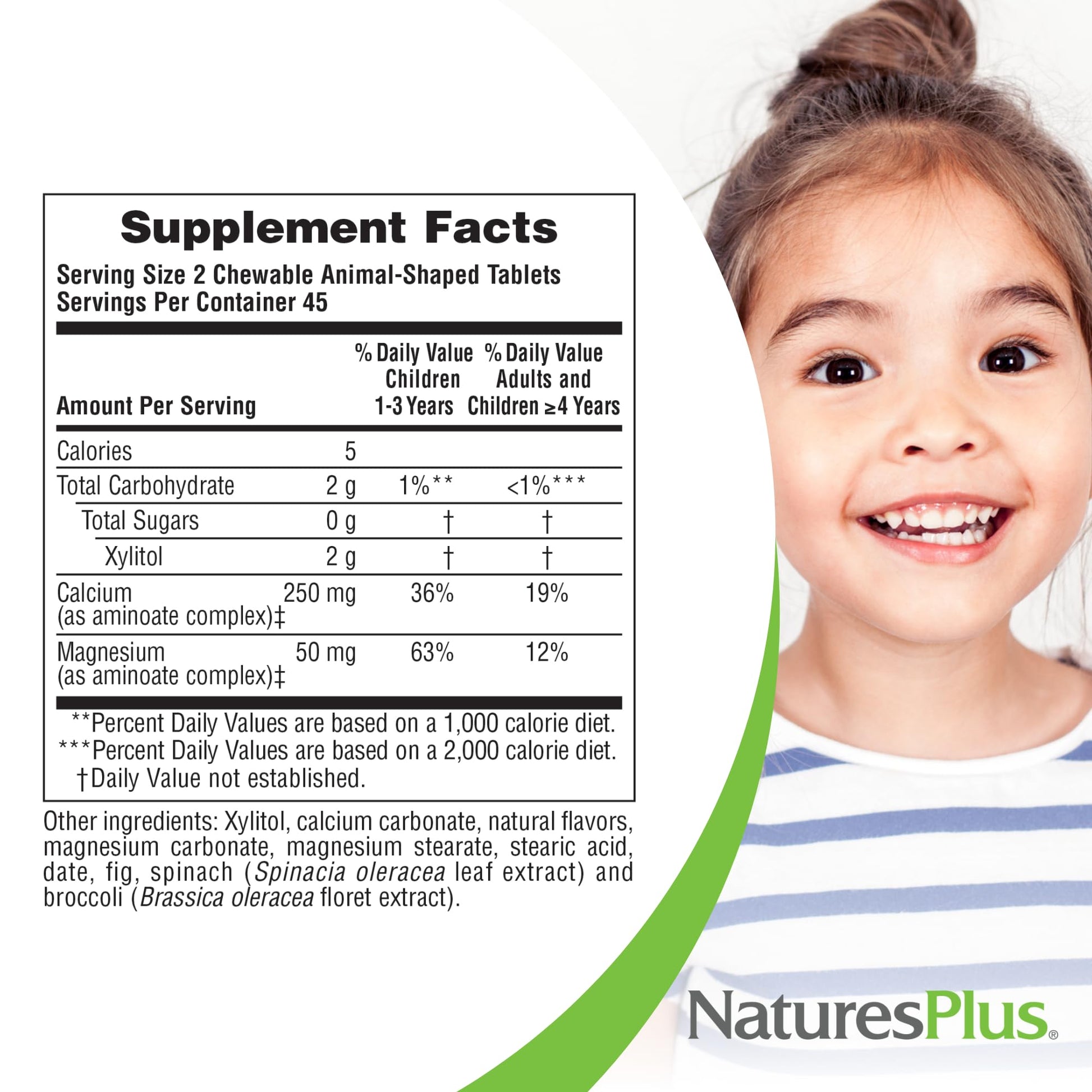 NaturesPlus Animal Parade Sugar-Free Children's Calcium, Vanilla Sundae Flavor - 90 Chewable Animal Shaped Tablets, Pack of 2 - Magnesium for Bone Health - Gluten Free - 90 Servings NaturesPlus buy supplements canada