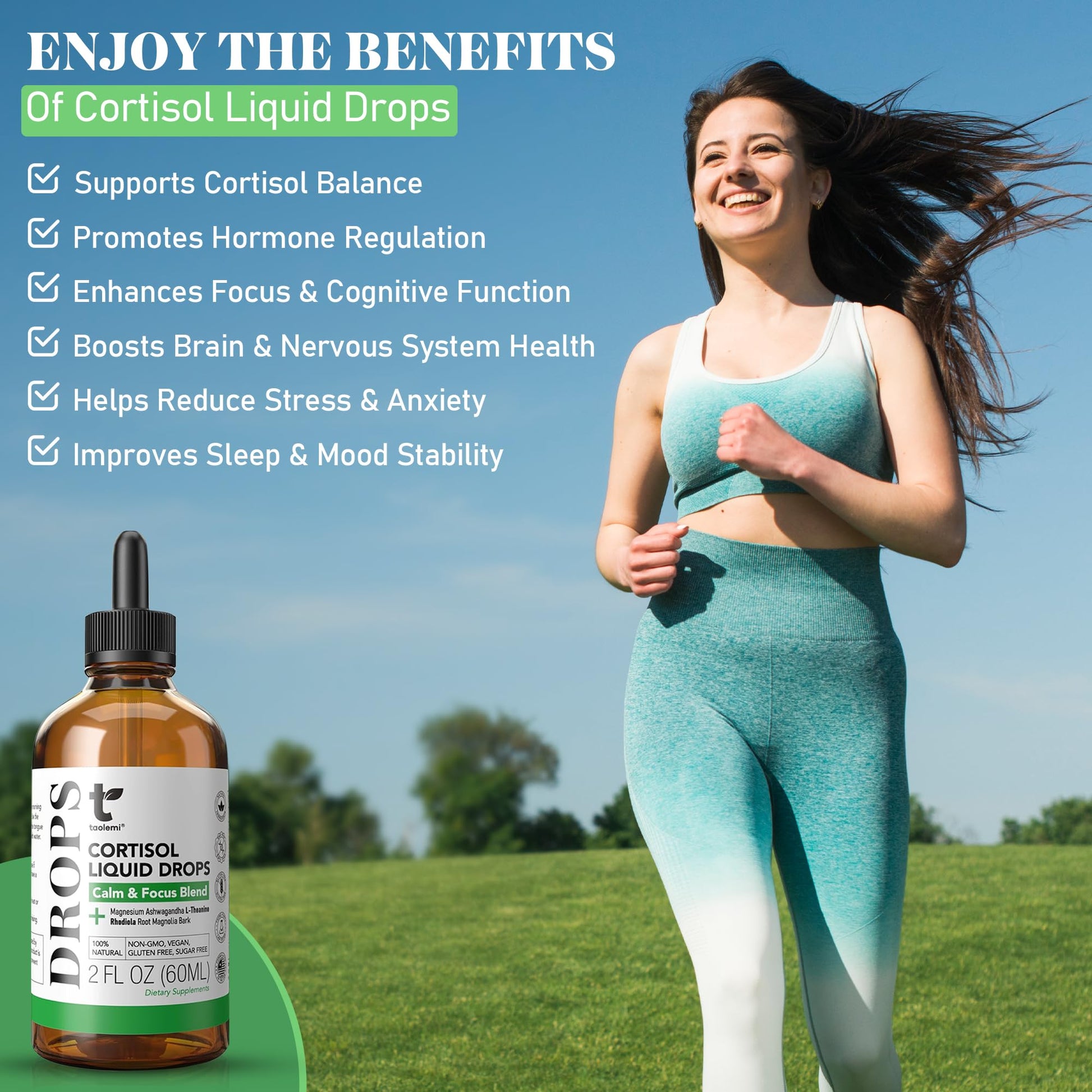 Cortisol Manager Drops with Magnesium & Ashwagandha - Advanced Liquid Blend for Relaxation, Supports Restful Sleep, Fast-Absorbing Liquid, Non-GMO, 2 Fl Oz taolemi buy supplements canada