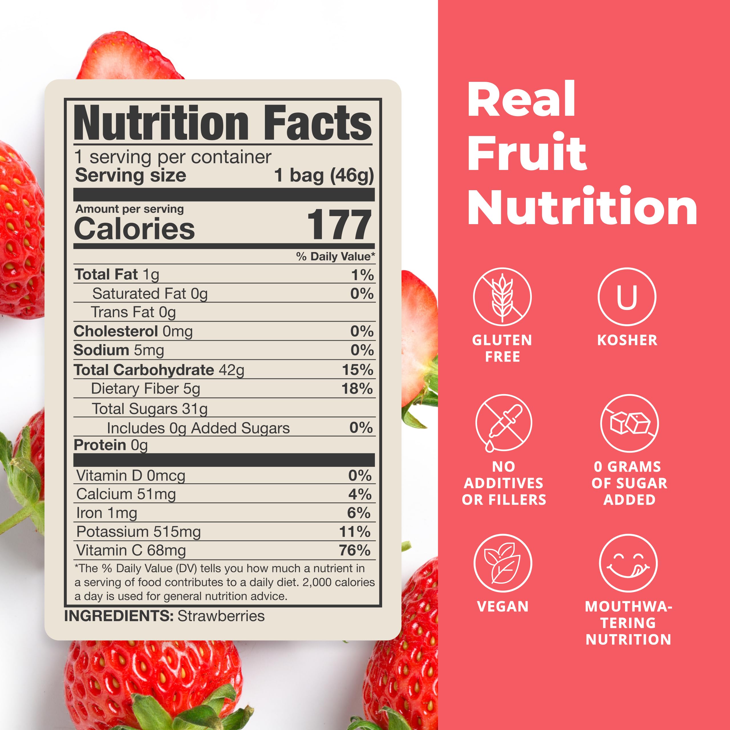 Balance of Nature Freeze-Dried Strawberries (5 Pack) – 100% Real Fruit, Crunchy Strawberry Slices, Healthy Snack, Mouthwatering Nutrition, Gluten-Free, Vegan, No Sugar Added, Five 1.6 oz Bags Balance of Nature buy supplements canada