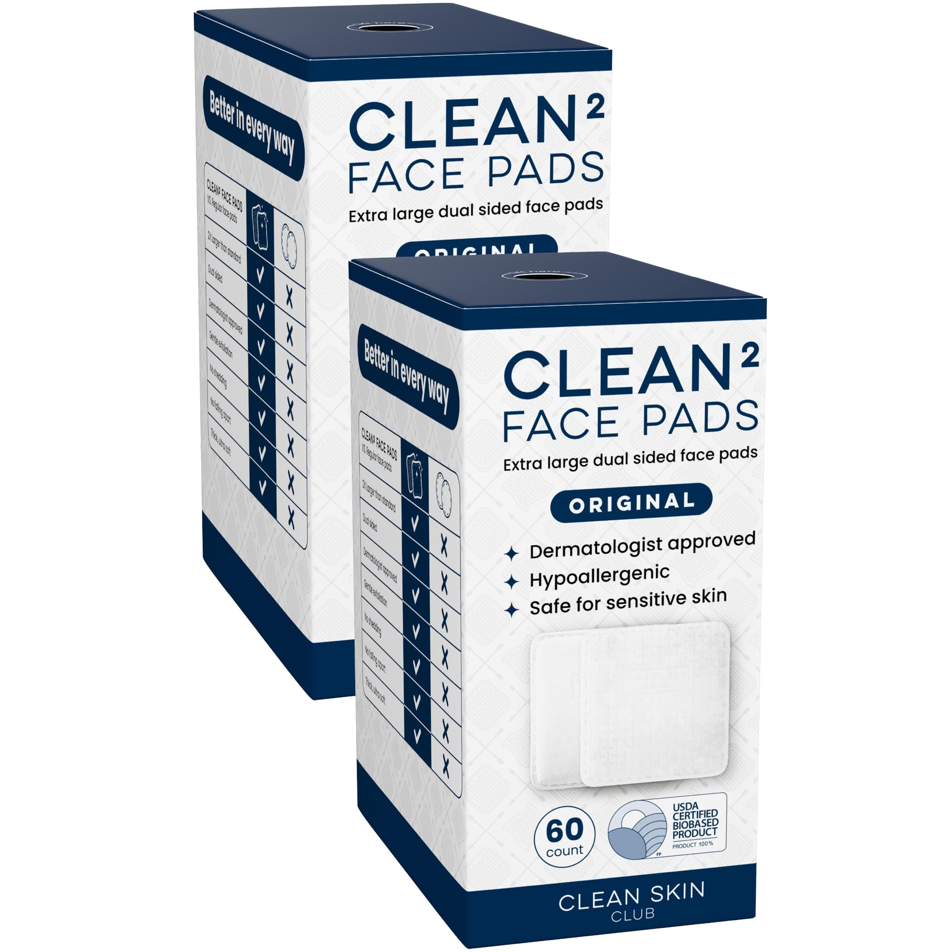 Clean Skin Club Clean² Pads 2.0 [NEW & Improved Edges] Guaranteed Not to Shed & Tear, Unique Triple Layers, Textured Side & Ultra Soft Side CLEAN SKIN CLUB buy supplements canada