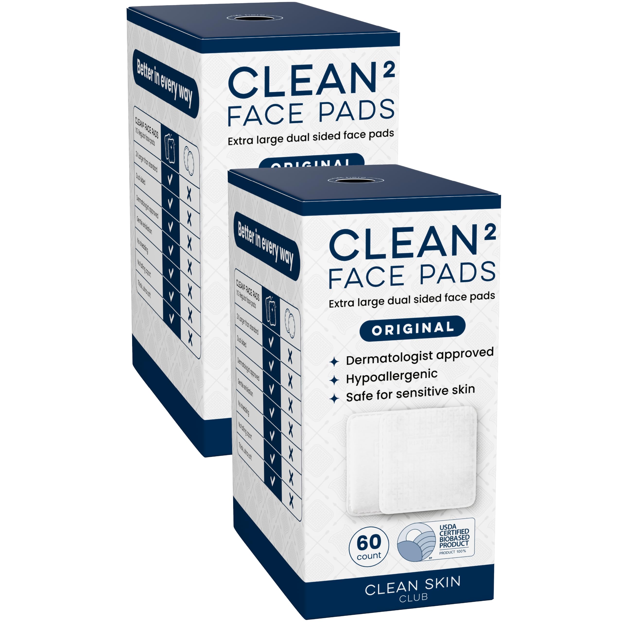 Clean Skin Club Clean² Pads 2.0 [NEW & Improved Edges] Guaranteed Not to Shed & Tear, Unique Triple Layers, Textured Side & Ultra Soft Side CLEAN SKIN CLUB buy supplements canada