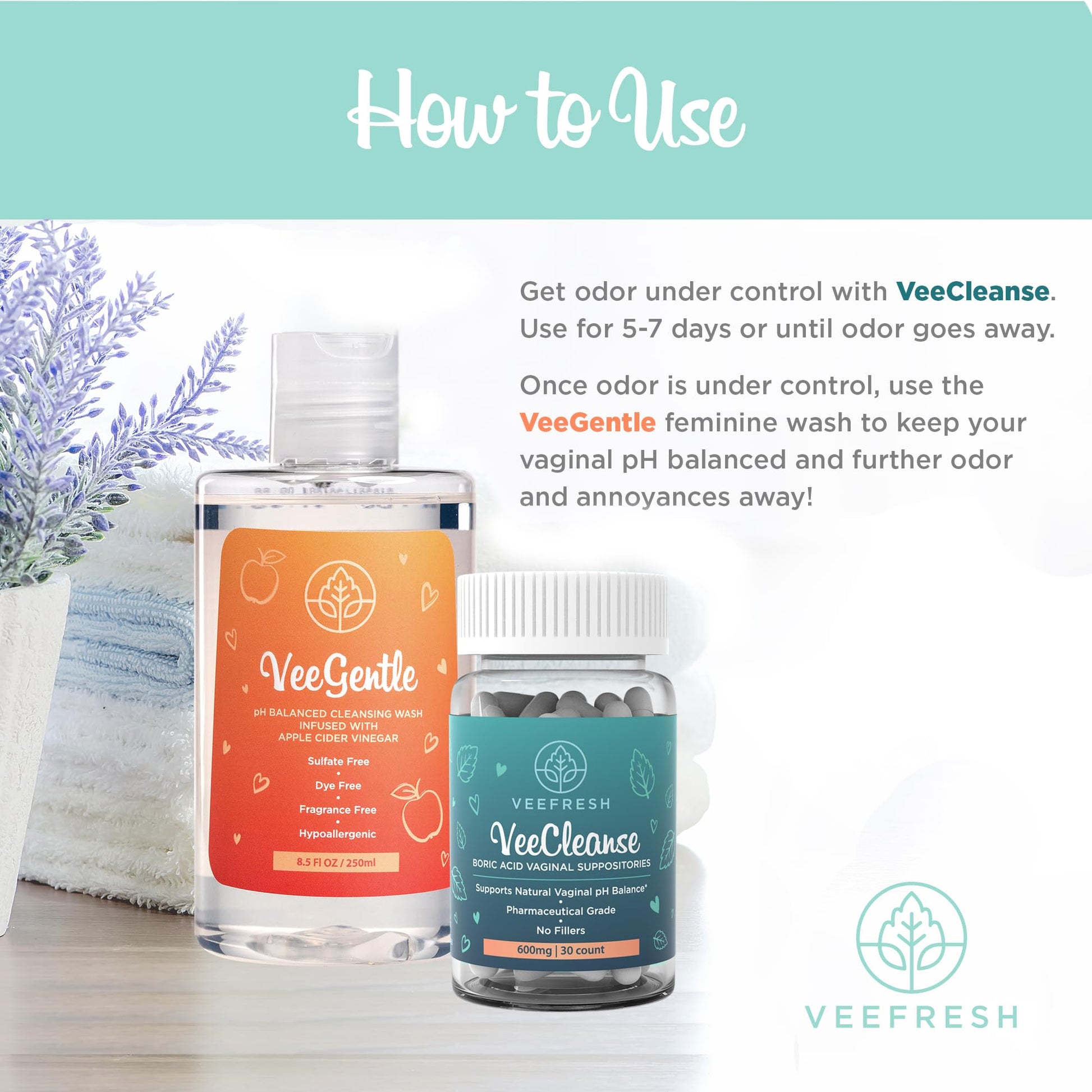 VeePower Lite - Vaginal Health Bundle - Control and Prevent Vaginal Odor - Includes VeeGentle VeeFresh buy supplements canada