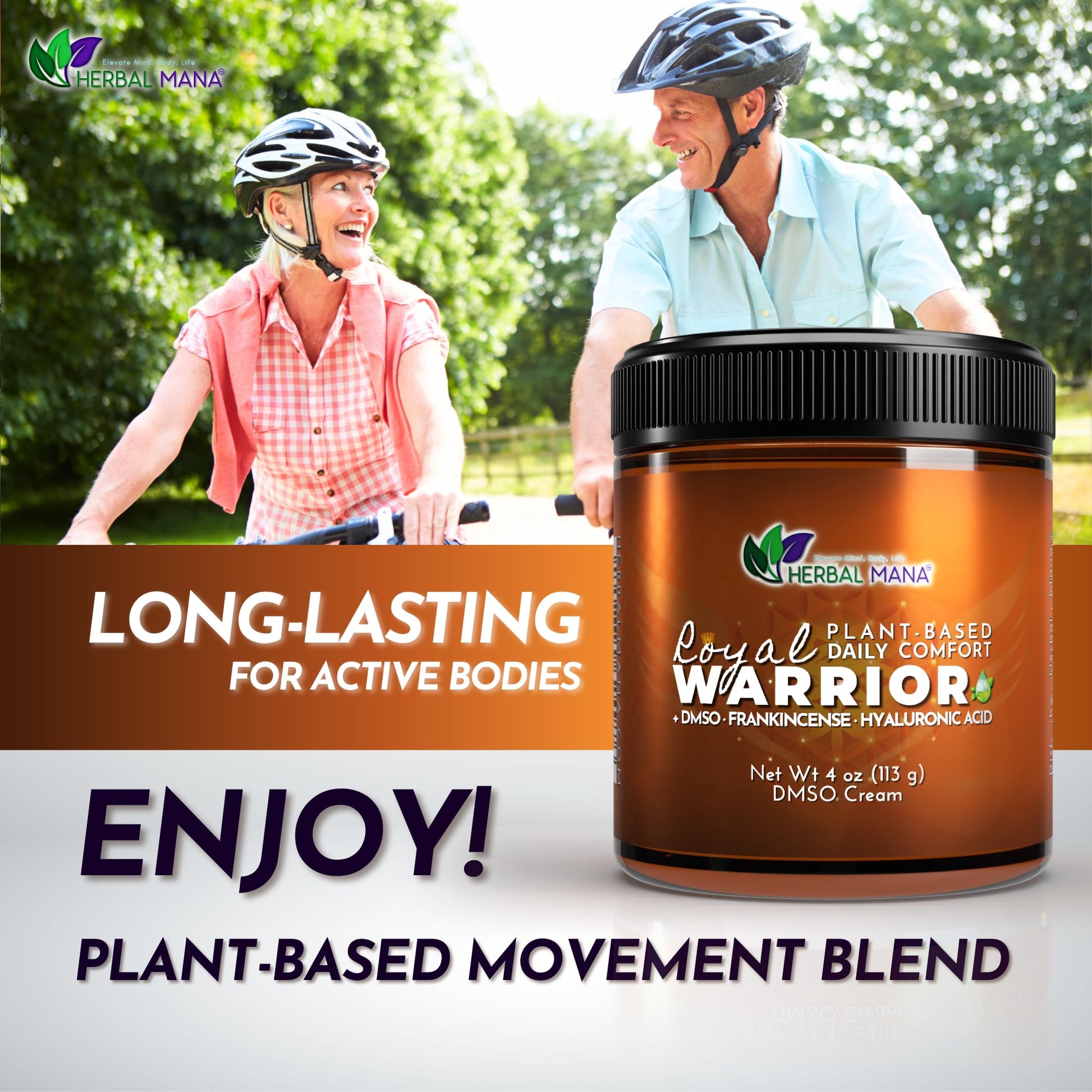 Herbal Mana Frankincense DMSO Body Cream with Magnesium & Hyaluronic Acid | Royal Warrior Herbal Mana buy supplements canada