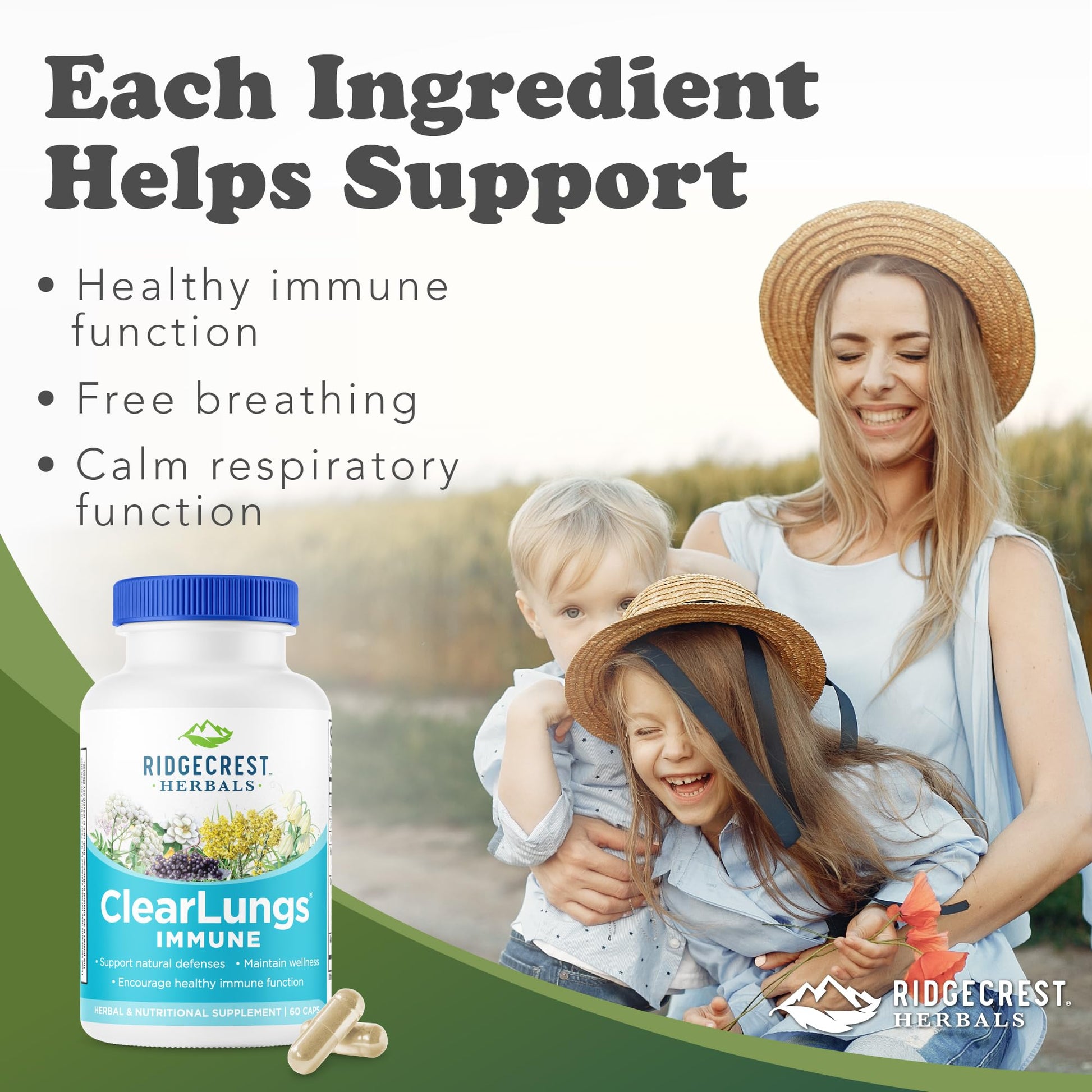 RidgeCrest Herbals ClearLungs Immune, Lung Support Supplement with Elderberry, Zinc, Vitamin C, Vitamin A, Olive Leaf, Mullein, Lung Wellness Formula for Respiratory Health (60 Vegan Caps, 30 Serv) RidgeCrest Herbals buy supplements canada