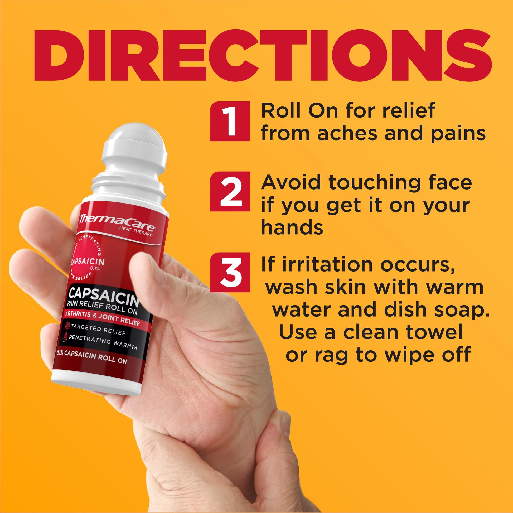 ThermaCare Arthritis Pain Relief Roll-On - Fast-Acting Capsaicin Formula for Joint & Muscle Pain - Soothing Warmth - Mess-Free Application - Targets Stiffness & Discomfort - 2.5 oz ThermaCare buy supplements canada