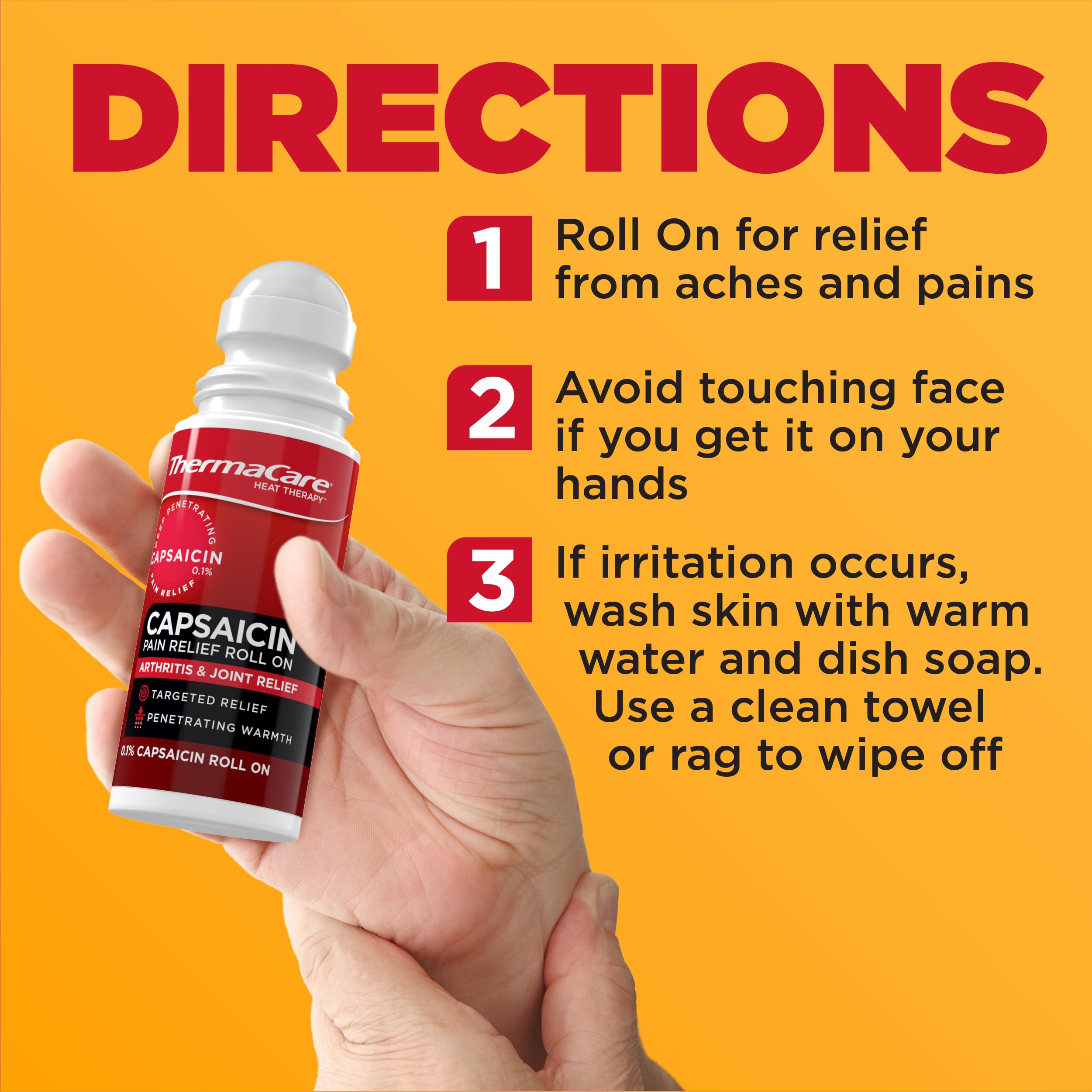 ThermaCare Arthritis Pain Relief Roll-On - Fast-Acting Capsaicin Formula for Joint & Muscle Pain - Soothing Warmth - Mess-Free Application - Targets Stiffness & Discomfort - 2.5 oz ThermaCare buy supplements canada