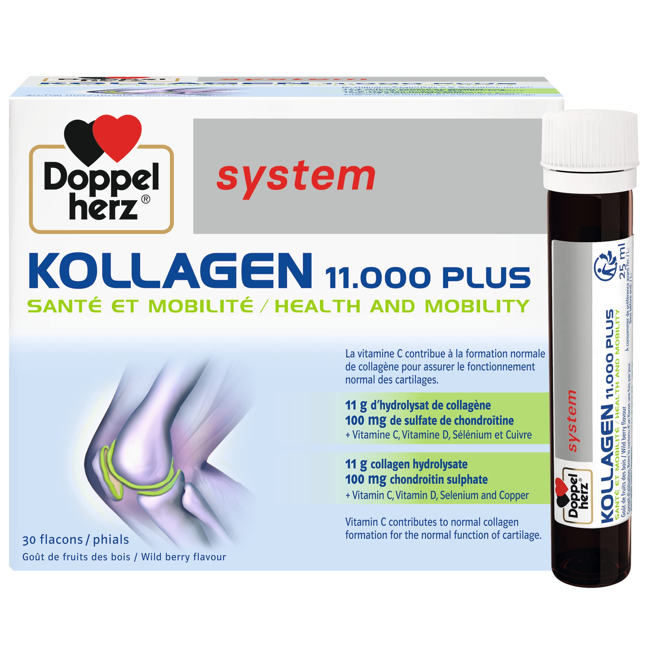 Doppelherz - Kollagen 11000 Plus - Collagen hydrolysate, chondroitin Sulphate, Vitamins C and D and Trace Elements Doppelherz buy supplements canada