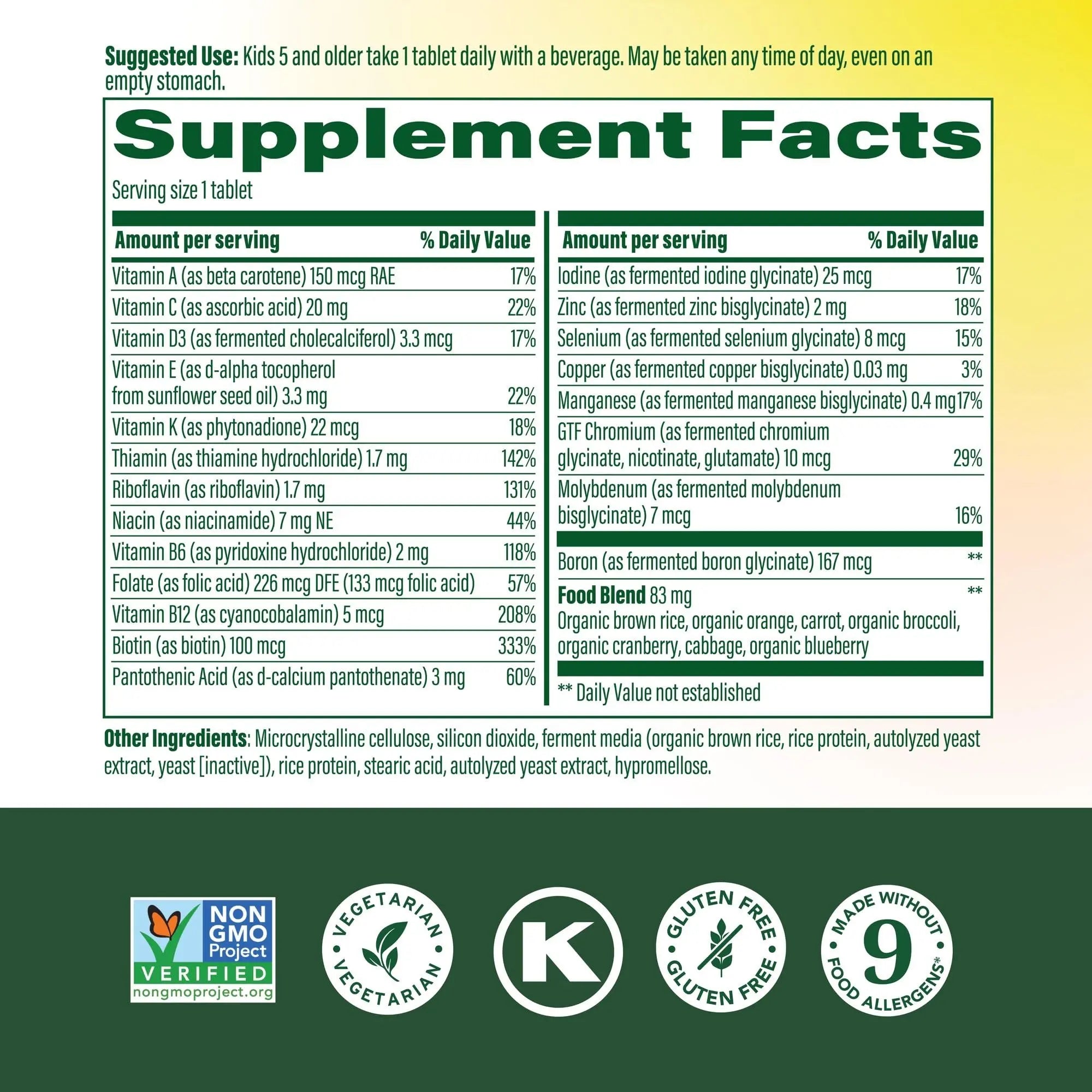 MegaFood Kids One Daily Multivitamin - Convenient Mini Multivitamin for Kids - with Zinc, Vitamins C, B & D MegaFood buy supplements canada