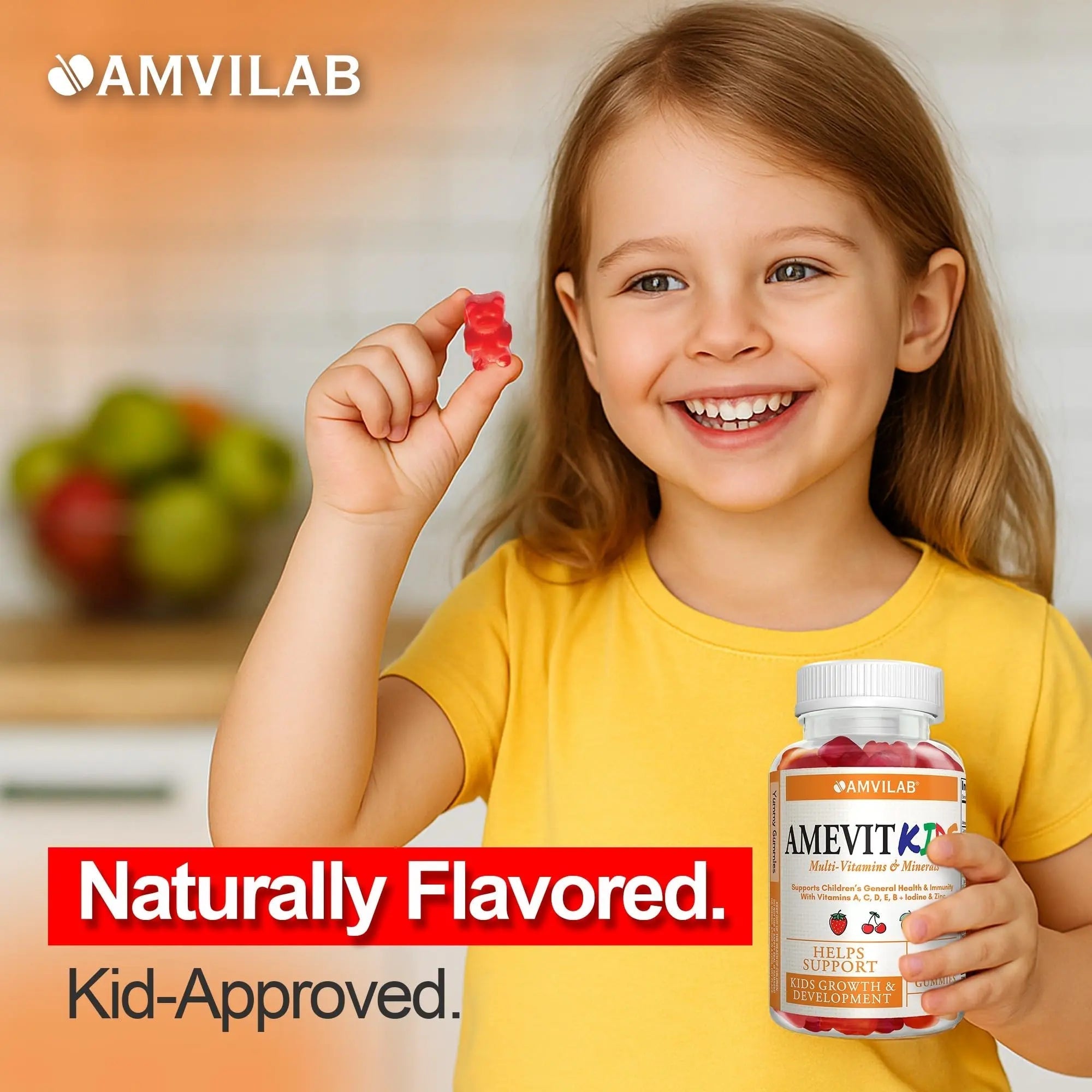 AMVILAB Amevit Kids Gummy Multivitamin – Complete Daily Vitamins for Children – with Essential Nutrients for Growth & Immunity AMVILAB buy supplements canada