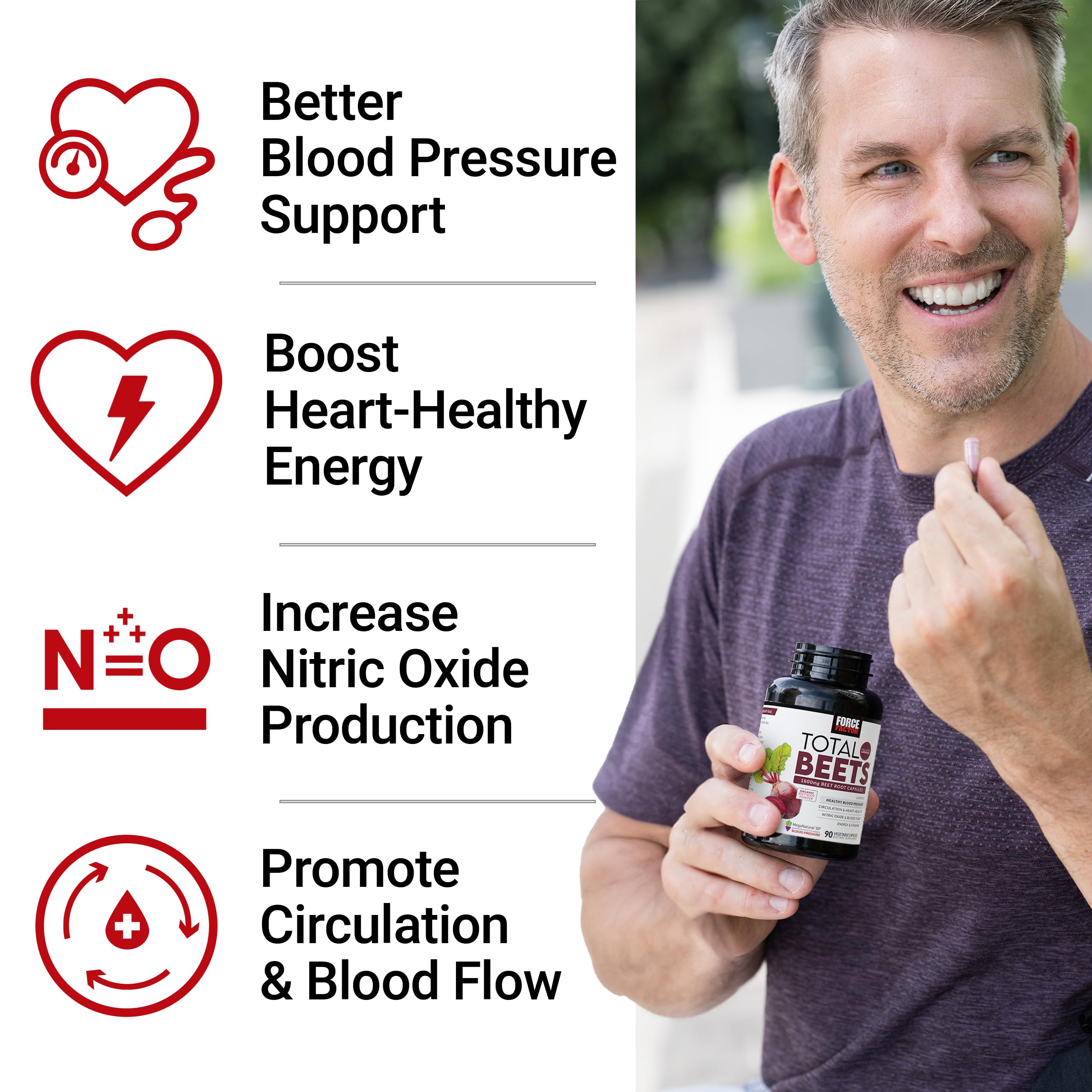 Force Factor Total Beets Blood Pressure Support Beet Root Capsules, 1800mg Organic Beet Root Powder Beet Supplement with Hawthorn Berry to Support Circulation Force Factor buy supplements canada