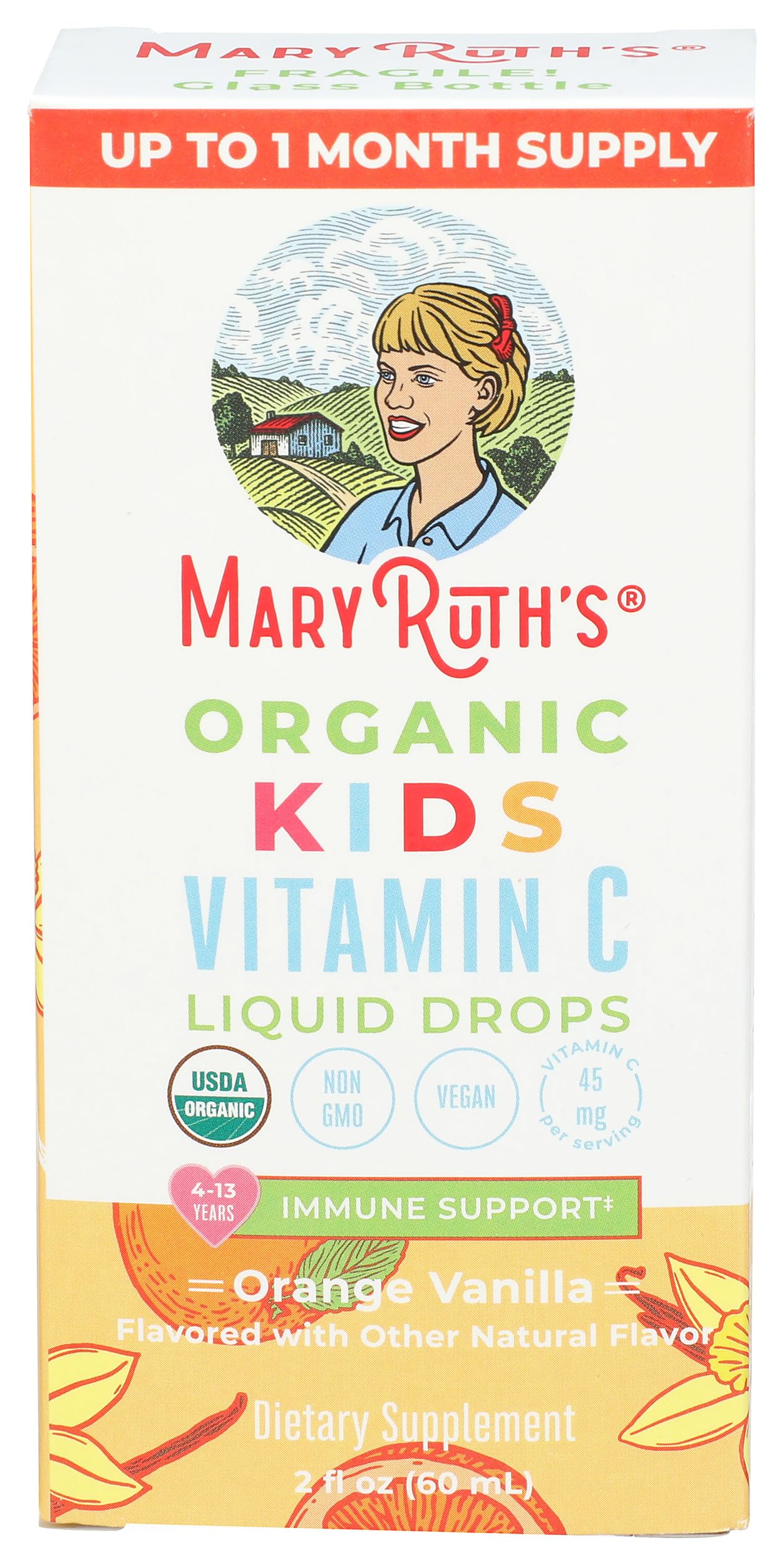 MaryRuth Organics USDA Kids Vitamin C Drops | Vegan Immune Support Supplement for Ages 4-13 | Immune Support & Overall Health | Vitamin C from Organic Acerola Fruit Extract | 2oz MARYRUTH'S buy supplements canada
