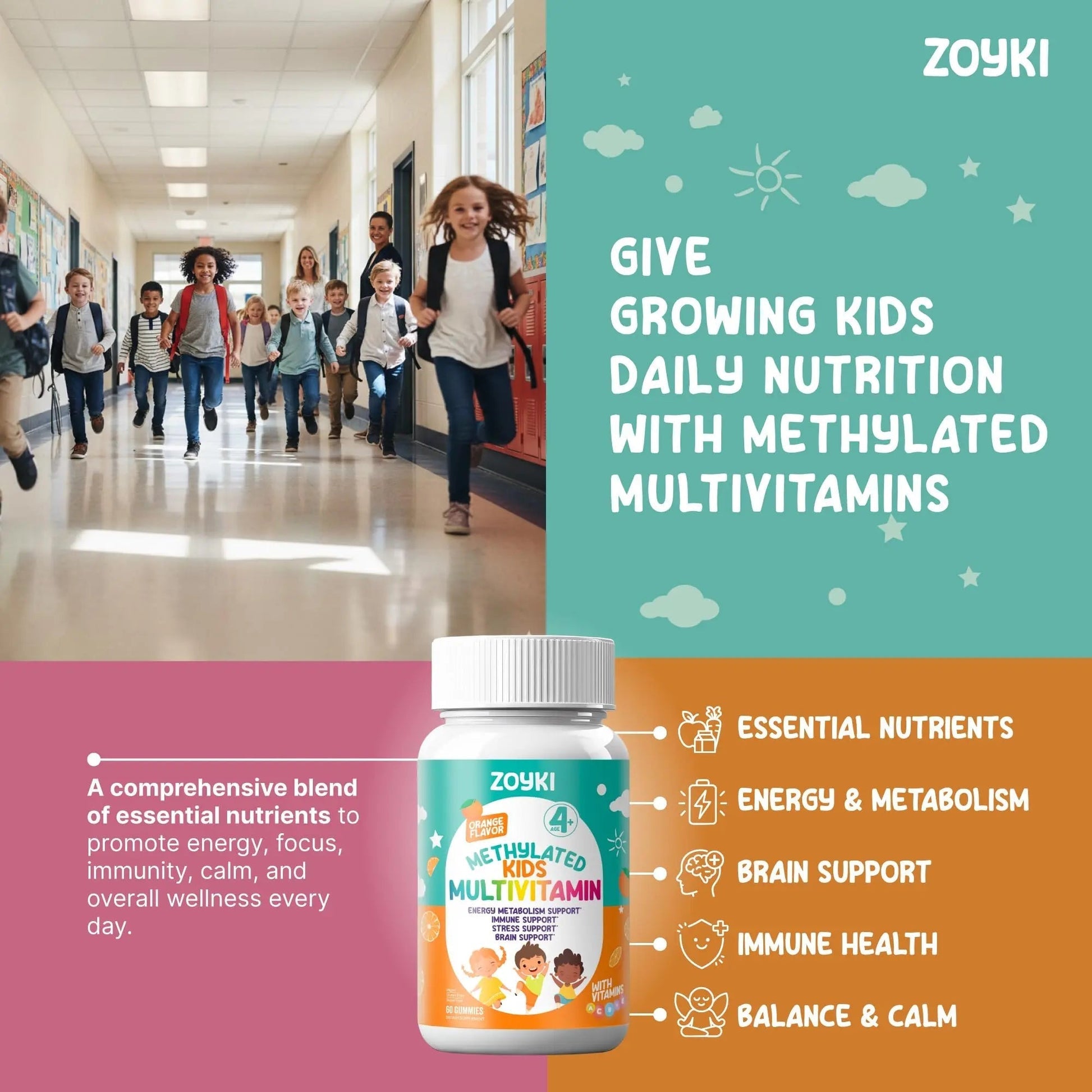 Zoyki Methylated Multivitamin Gummies for Kids - Children’s MTHFR Support Supplement with B Complex 5-MTHF Folate (L-Methylfolate) Zoyki buy supplements canada