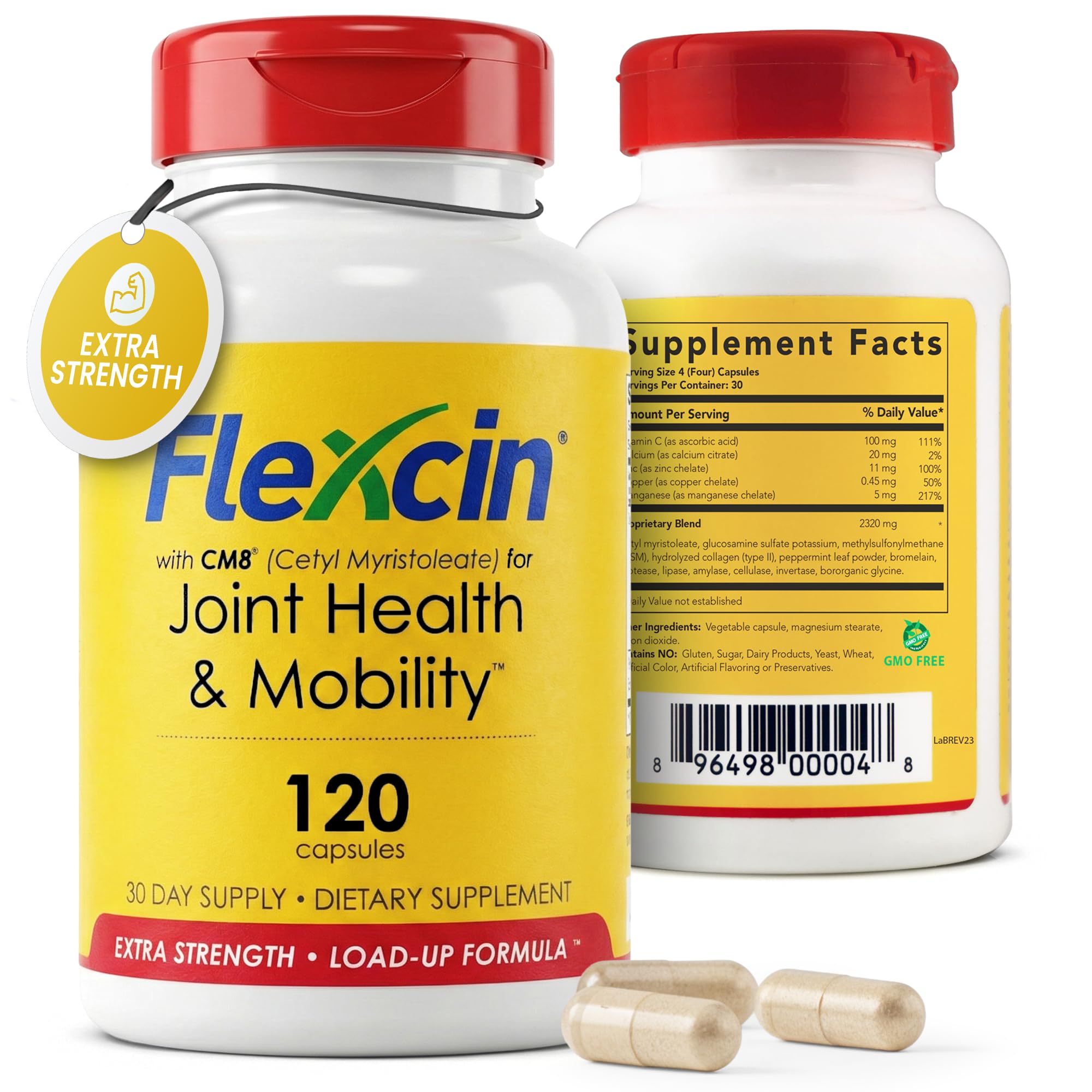 Flexcin Extra Strength Joint Formula with CM8 (Cetyl Myristoleate) - Joint Supplements for Men and Women with Glucosamine, MSM, Collagen Type II - 120 Capsules Flexcin buy supplements canada