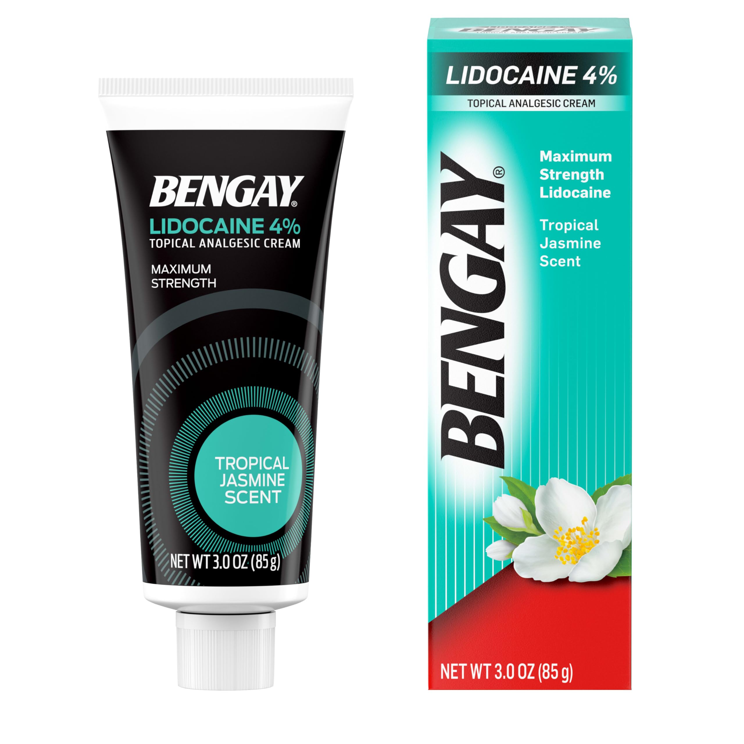 Bengay Lidocaine Pain Relief Cream, Maximum Strength OTC, Non-Greasy Topical Analgesic with 4% Lidocaine to Desensitize Nerves, Numbing Cream with a Soothing Jasmine Scent, 3 oz Bengay buy supplements canada