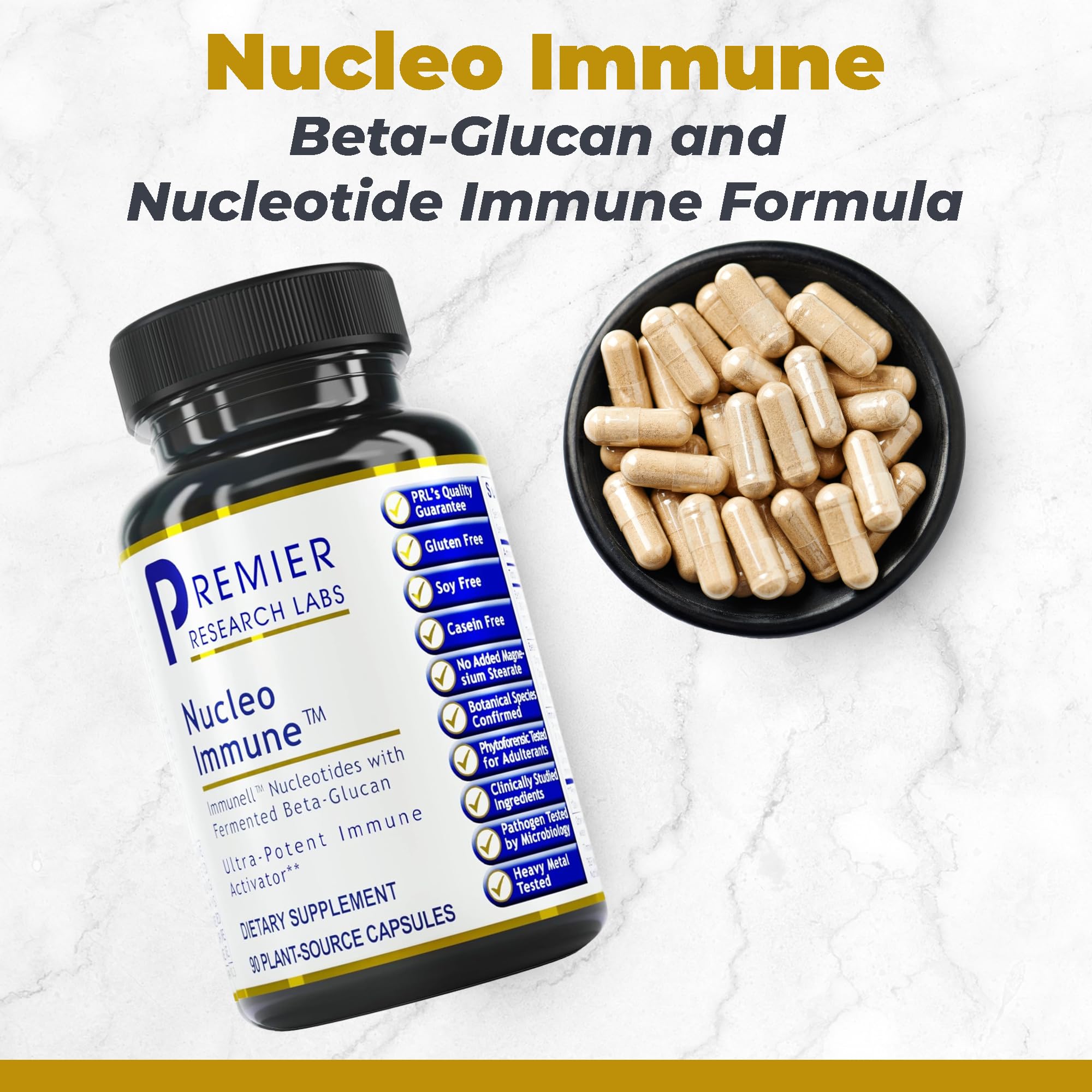 Premier Research Labs Nucleo Immune - Beta Glucan Supplements, Beta Glucans, Phytochemicals, Prickly Pear, Fiber, Immune Support - 90 Capsules Premier Research Labs buy supplements canada