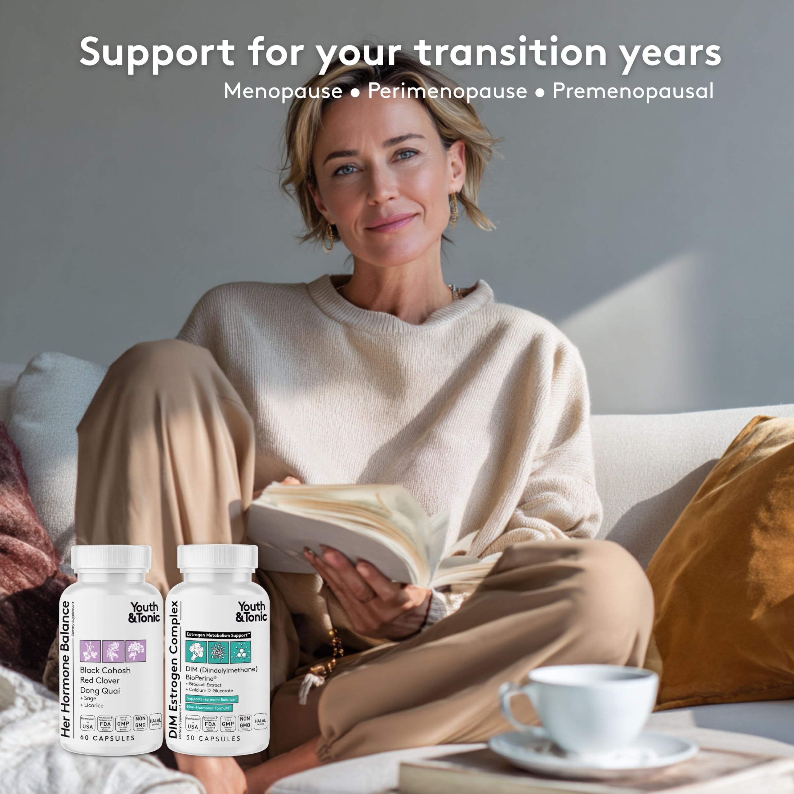 Youth & Tonic DIM Supplement for Women – Estrogen Metabolism & Hormonal Support – Menopause, Perimenopause & Premenopausal Bundle, 90 Capsules Youth & Tonic buy supplements canada