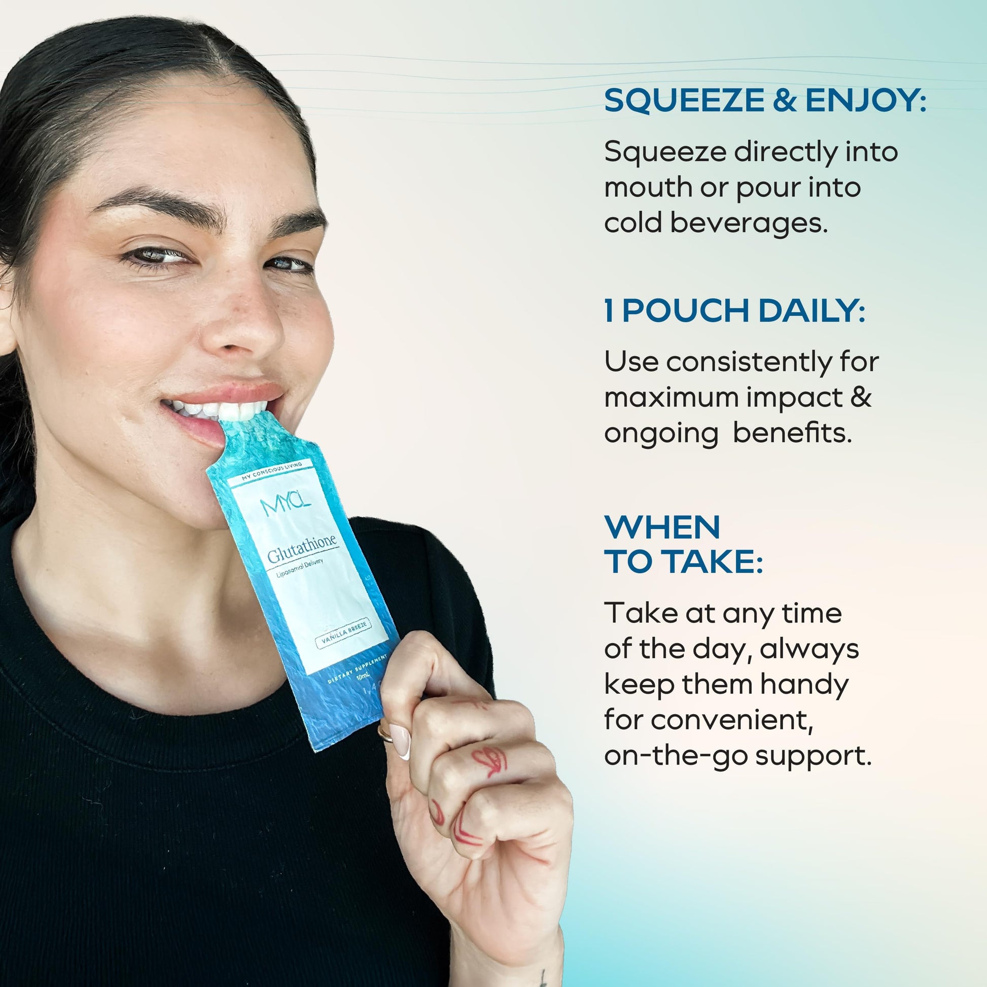 MYCL Liposomal Glutathione Supplement Squeeze Packs – Vitamin E and MCT Oil – Skin, Hair and Nail Health– High Absorption - Vanilla Almond – 30 Single-Serve Packets MYCL buy supplements canada