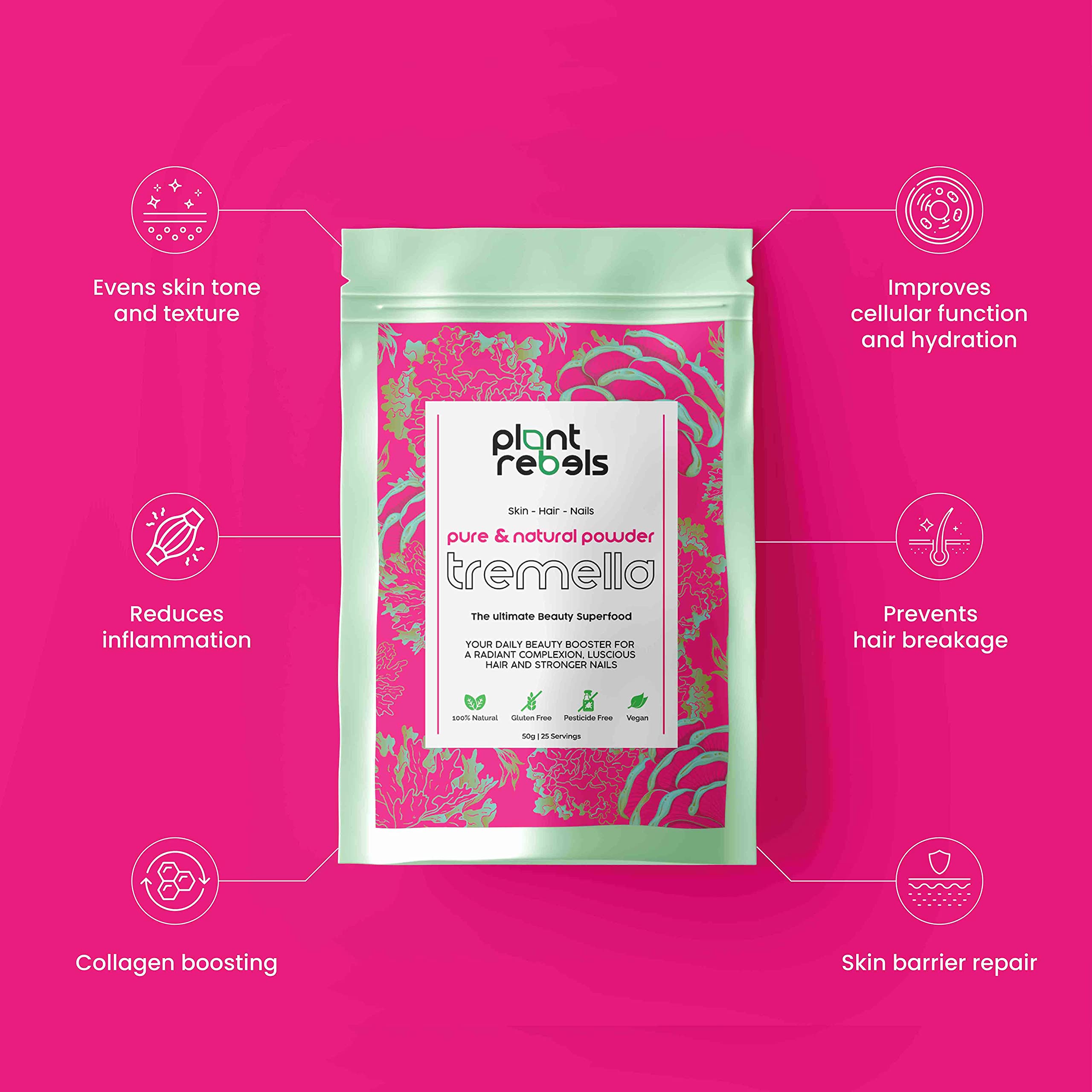 Plant Rebels Pure Tremella Mushroom Extract Powder | Vegan Collagen | Anti Aging Plant Rebels buy supplements canada
