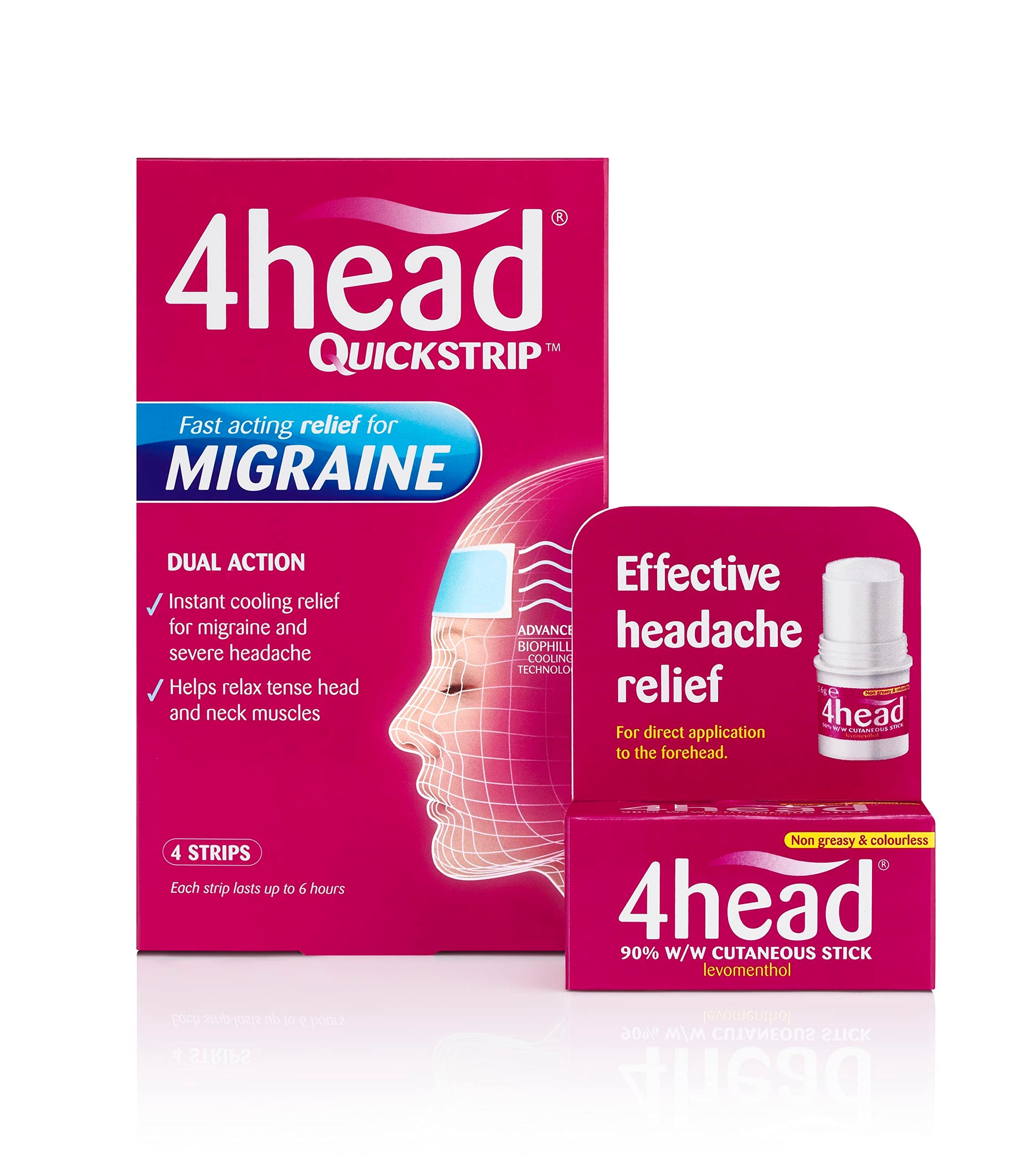 4Head Quickstrip Headache and Migraine Relief Strips - Pack of 4 4 Head buy supplements canada