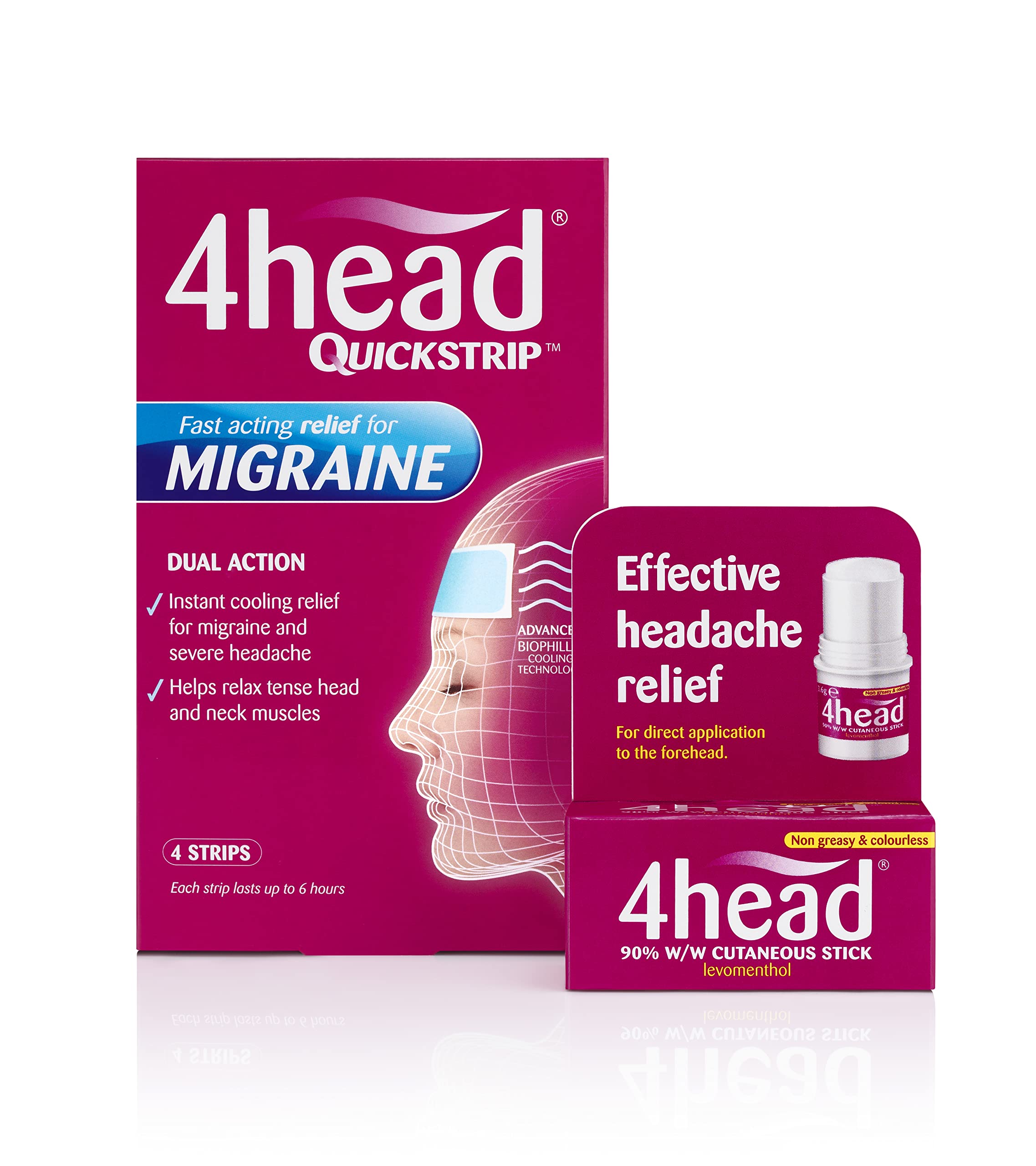 4Head Quickstrip Headache and Migraine Relief Strips - Pack of 4 4 Head buy supplements canada