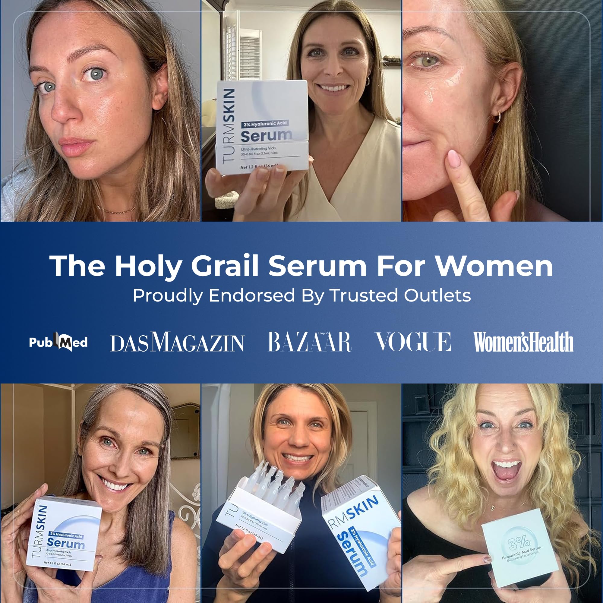 TURMSKIN® Hyaluronic Acid Serum Ampoules [ULTRA HYDRATING VIALS] - 3% Hyaluron Booster for Glass Skin & Anti Aging - 24 Hours Hydration Turmskin buy supplements canada