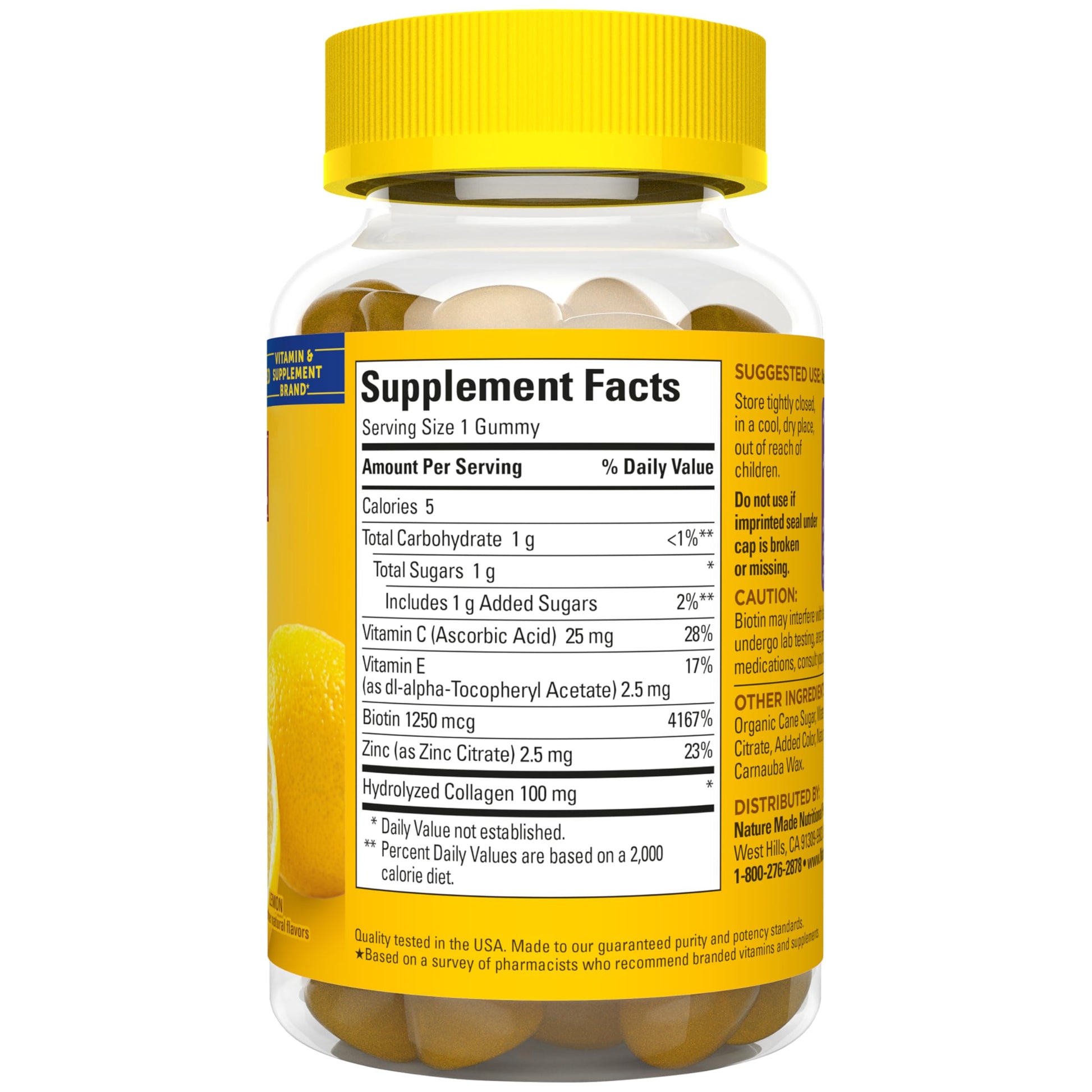 Nature Made Collagen Gummies with Vitamin C, Zinc, Biotin, Hydrolyzed Collagen Peptides for Women and Men Nature Made buy supplements canada