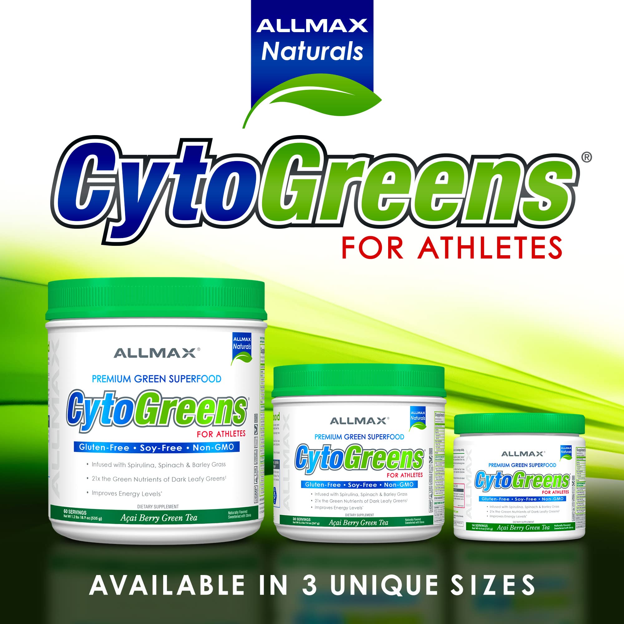 ALLMAX Naturals CytoGreens Super Greens Powder, Premium Green Superfood with Greens, Superfoods, Daily Greens Supplement, Acai Berry Green Tea, 14 Servings ALLMAX buy supplements canada
