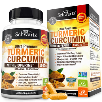 Turmeric Curcumin with Black Pepper Extract 1500mg - High Absorption Ultra Potent Turmeric Supplement with 95% Curcuminoids and BioPerine BioSchwartz buy supplements canada