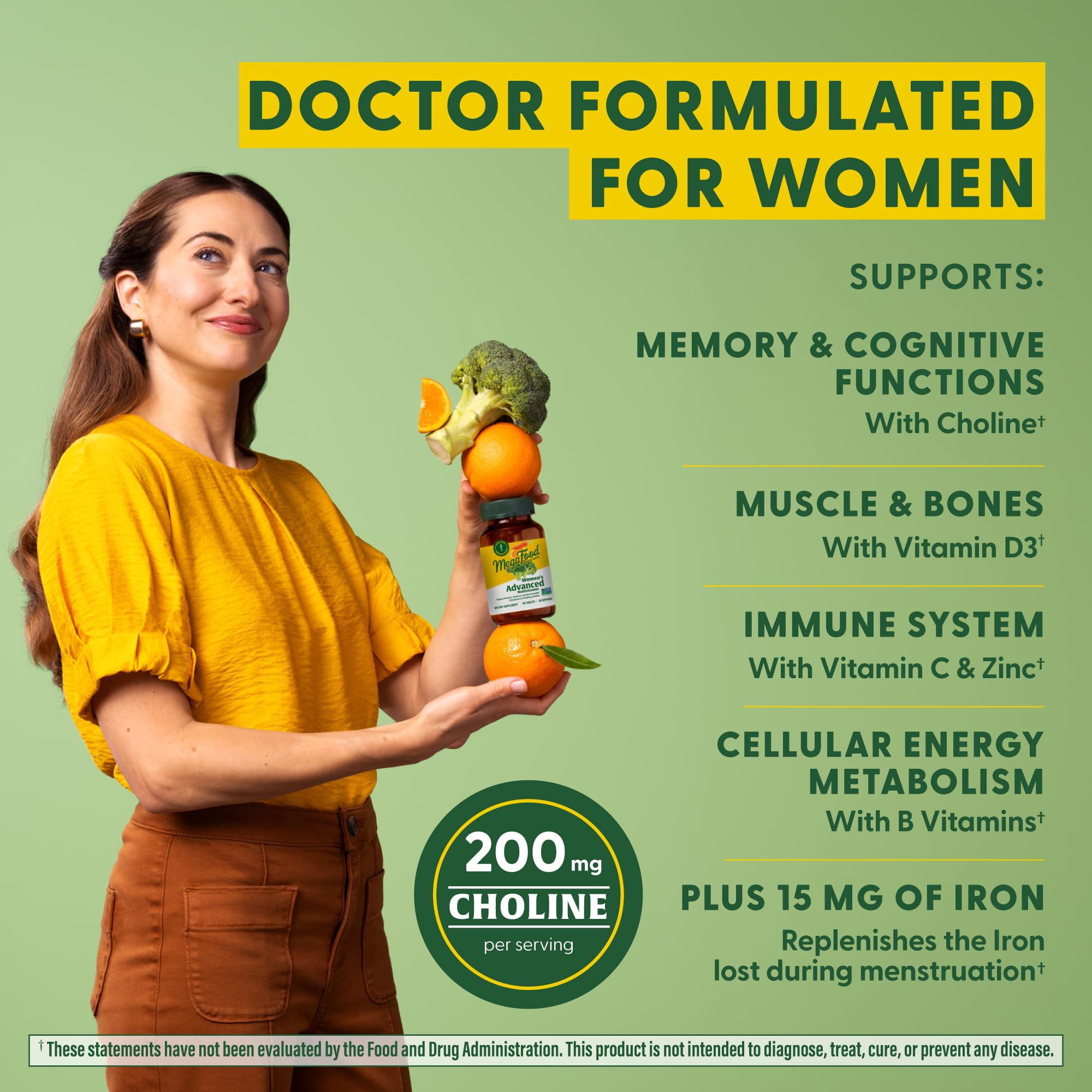 MegaFood Women's Advanced Multivitamin for Women - Doctor-Formulated With Iron, Choline, Vitamin D, Vitamin C & Zinc - Brain Health MegaFood buy supplements canada