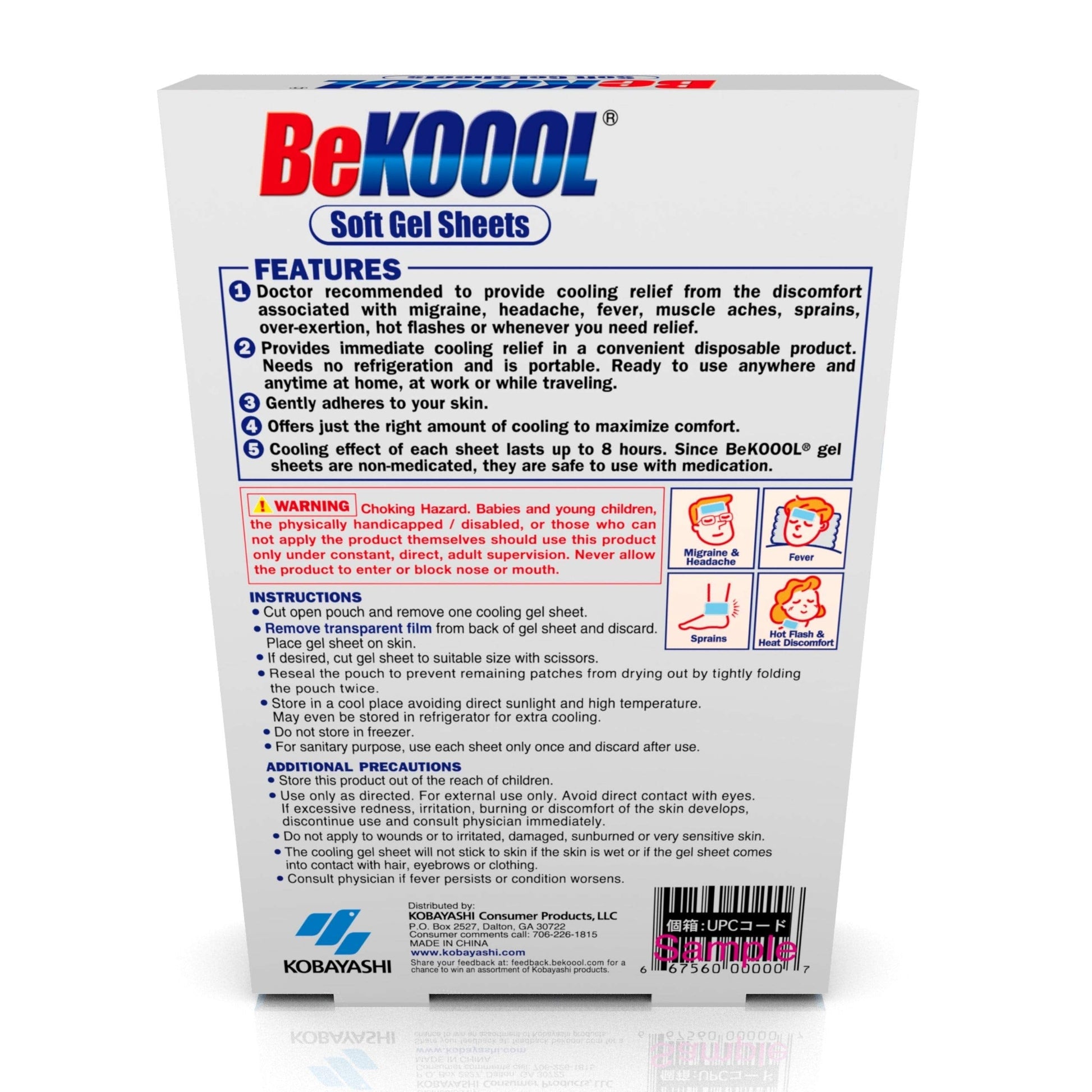 BeKOOOL Migraine Gel Sheets - 4 Count BeKoool buy supplements canada