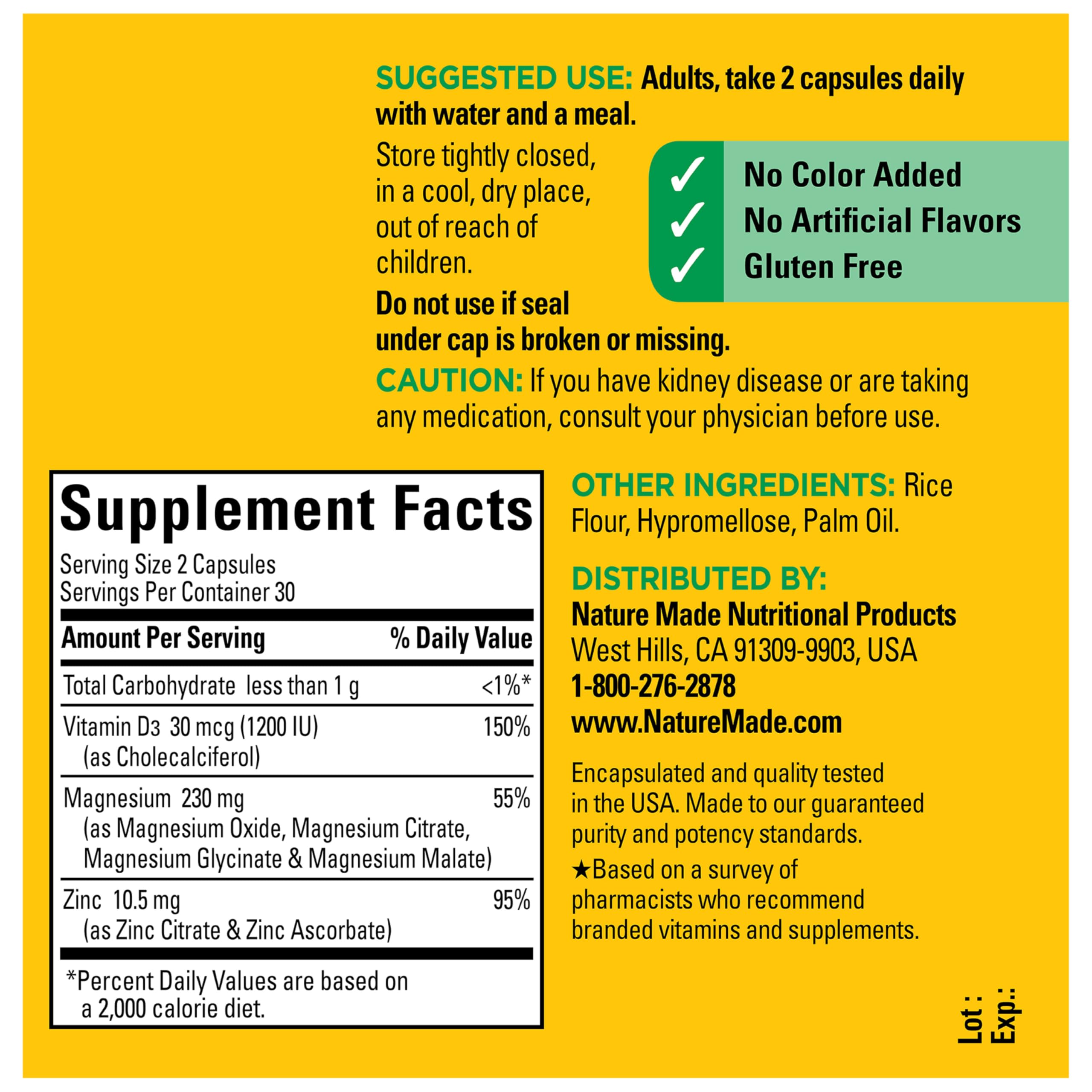 Nature Made Magnesium Complex Supplement with Vitamin D & Zinc for Immune Support, Magnesium Glycinate, Malate, Citrate & Oxide for Muscle, Nerve, Heart & Bone Support, 60 Capsules, 30 Day Supply Nature Made buy supplements canada