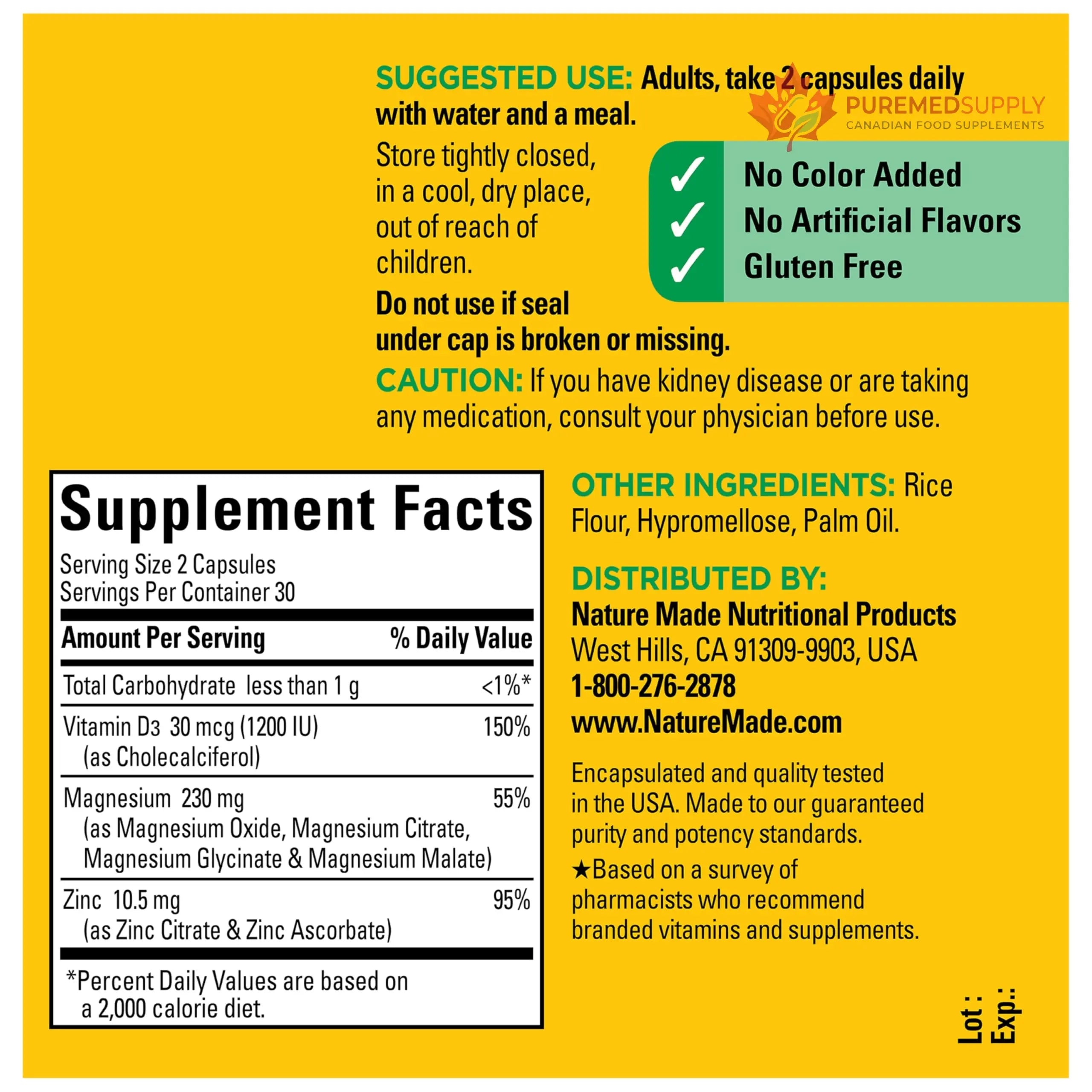 Nature Made Magnesium Complex Supplement with Vitamin D & Zinc for Immune Support, Magnesium Glycinate, Malate, Citrate & Oxide for Muscle, Nerve, Heart & Bone Support, 60 Capsules, 30 Day Supply Nature Made buy supplements canada