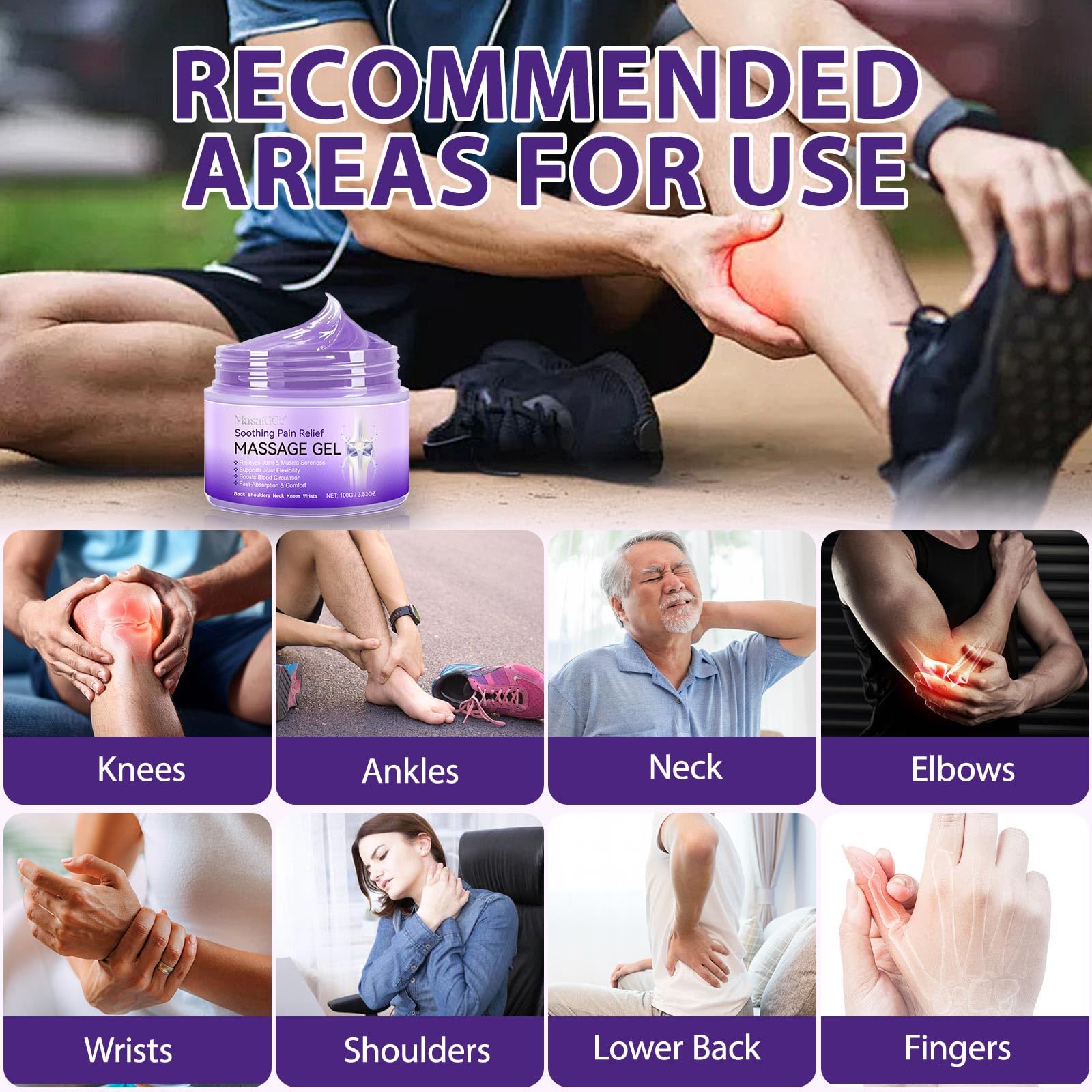Soothing Massage Gel - Joint Massage Purple Gel, Natural Ingredients & Fast-Absorbing for Soothing Joint, Shoulder, Knee, Back & Muscle Stiffness GTZSXNP buy supplements canada