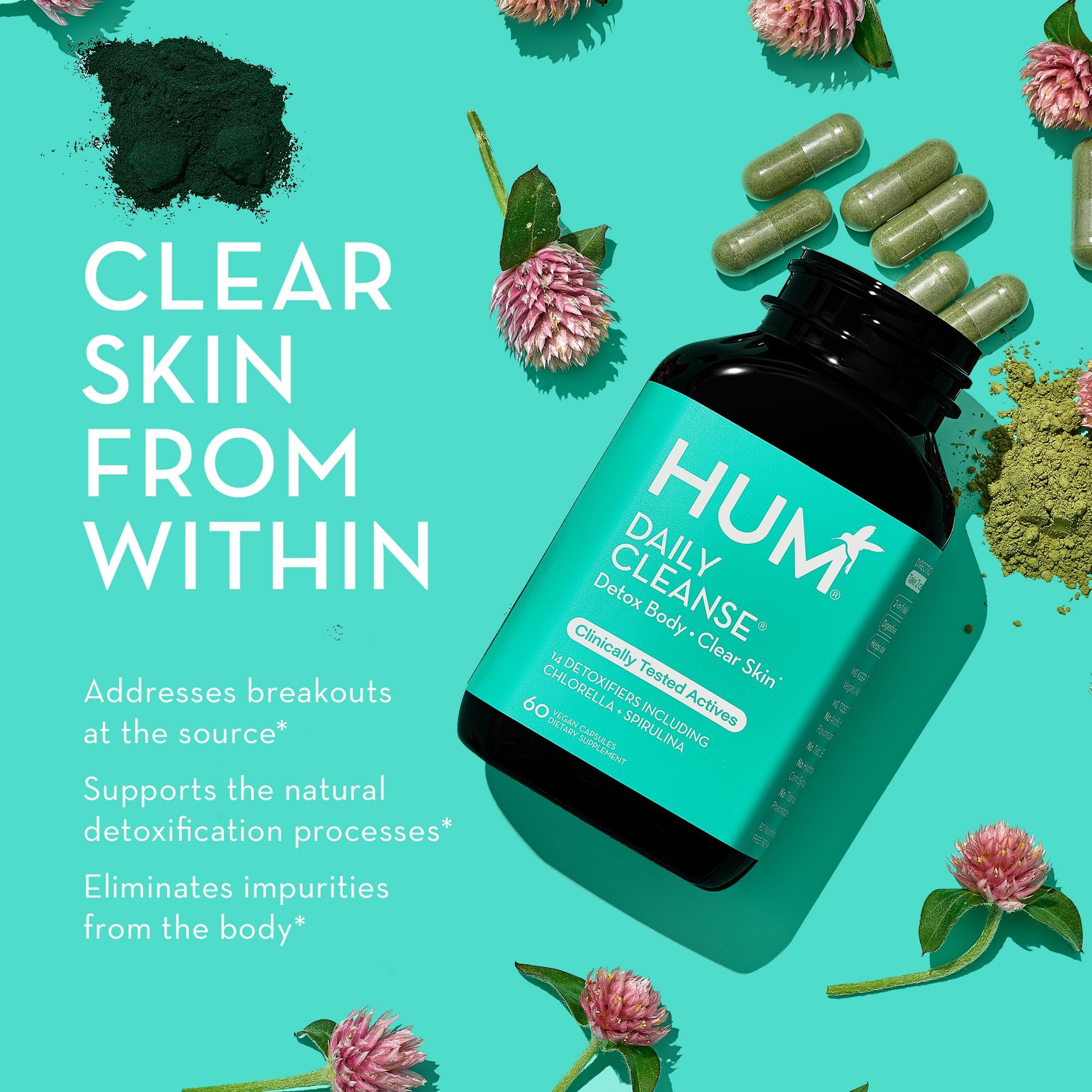 HUM Daily Cleanse Acne Supplements - Support for Clear Skin & Improved Digestion HUM buy supplements canada