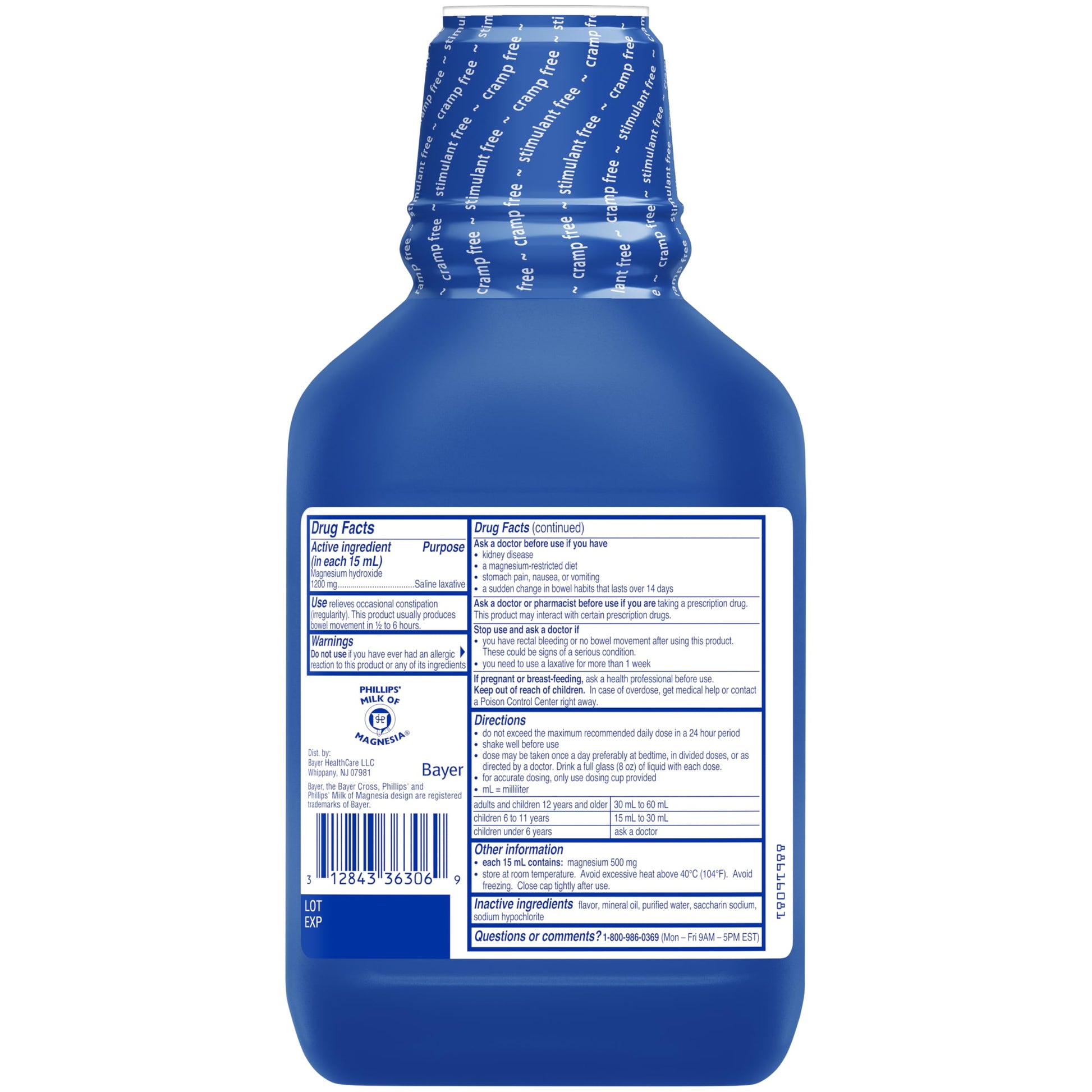 Phillips' Fresh Mint Milk of Magnesia Liquid,26 Fl Oz (Pack of 2) Phillips' buy supplements canada