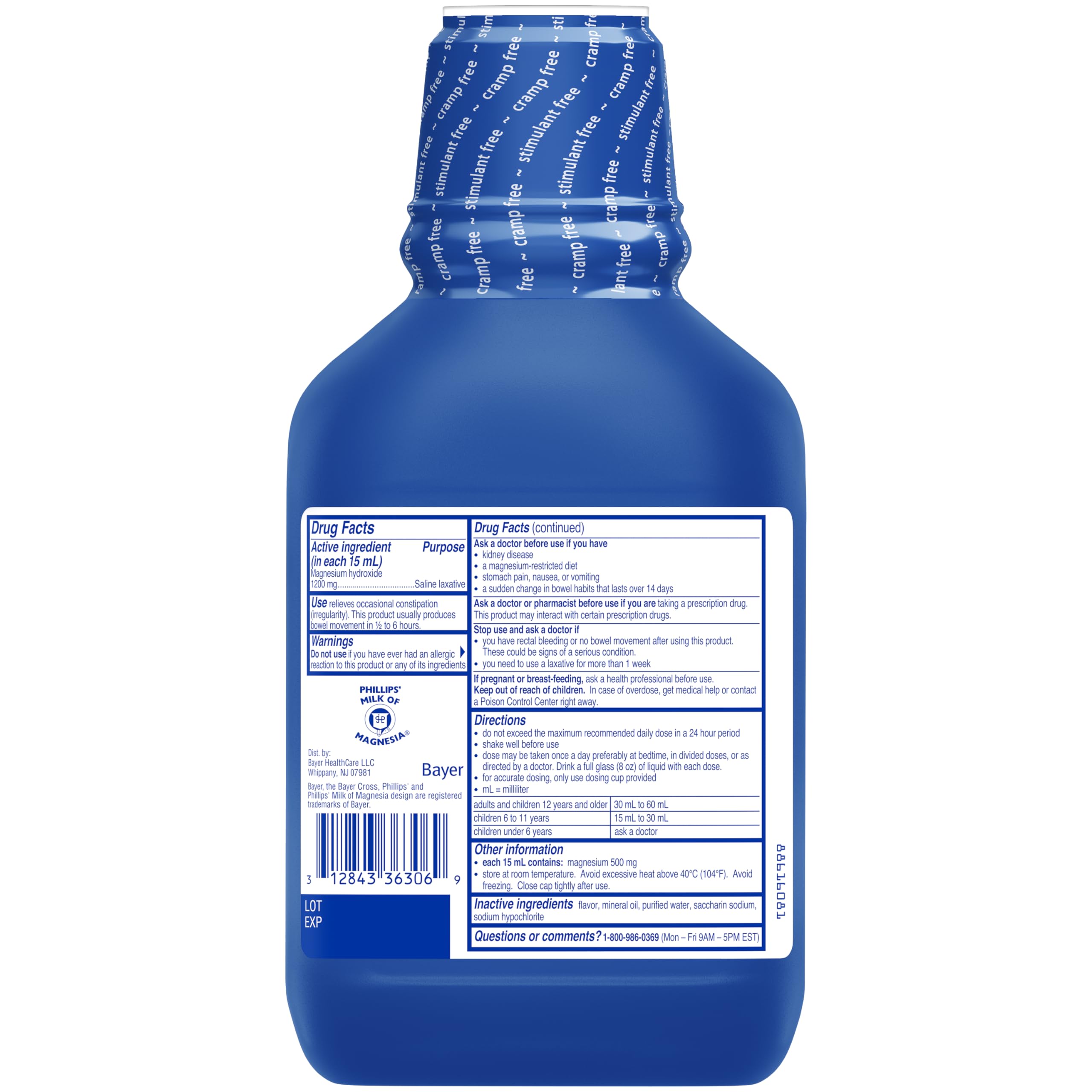 Phillips' Fresh Mint Milk of Magnesia Liquid,26 Fl Oz (Pack of 2) Phillips' buy supplements canada