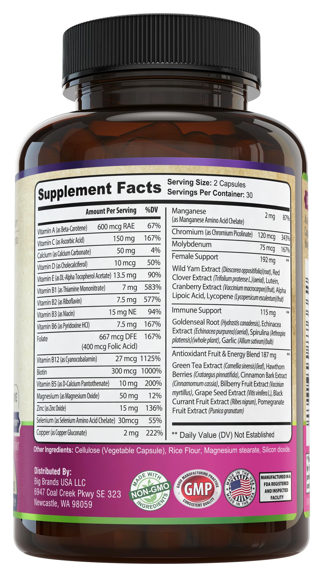 Womens Daily Multivitamins & Multimineral Supplement for Energy, Mood, Focus, Hair WHOLE WORLD WELLNESS buy supplements canada