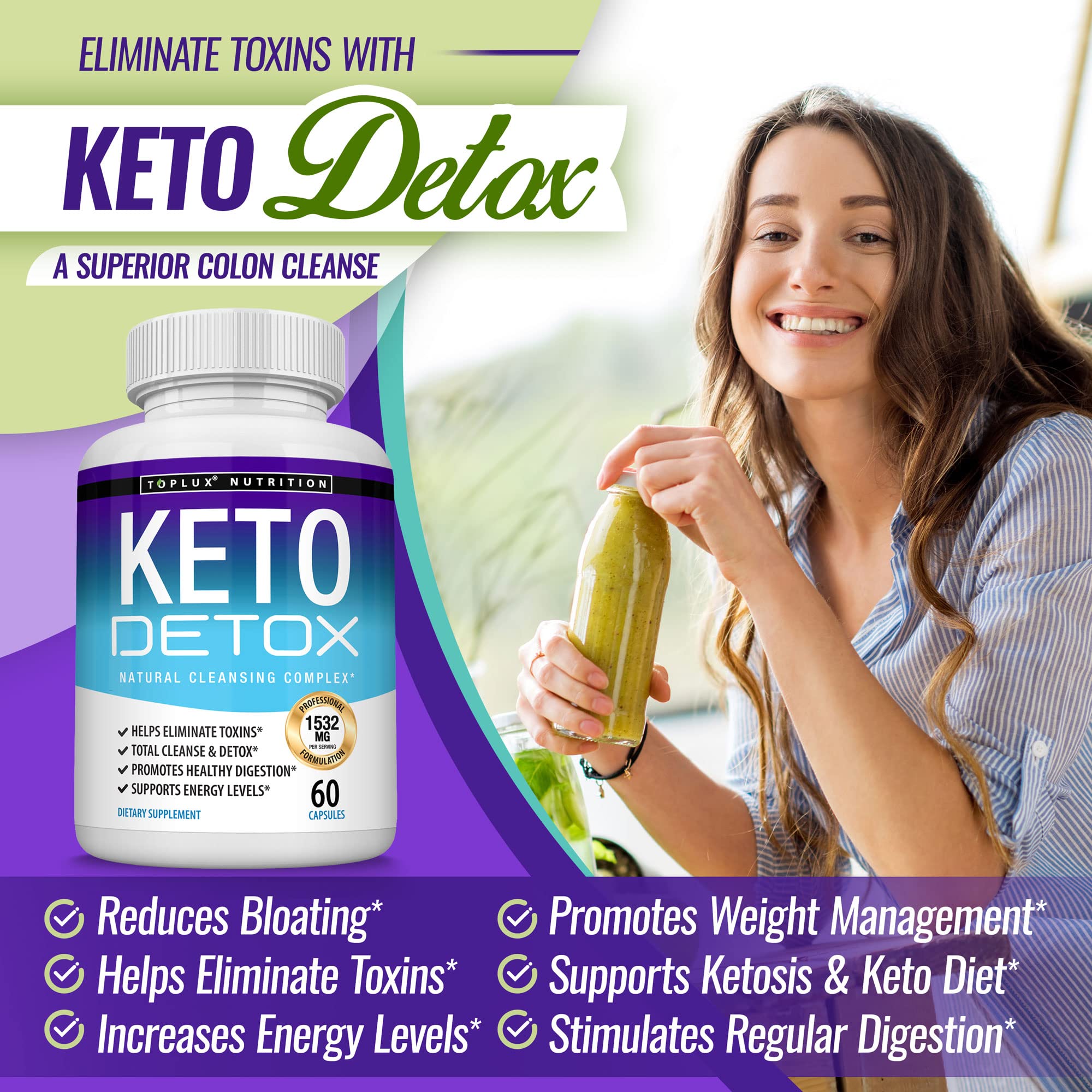 Toplux Keto Detox Pills Advanced Cleansing Extract – 1532 Mg Natural Acai Colon Toplux buy supplements canada