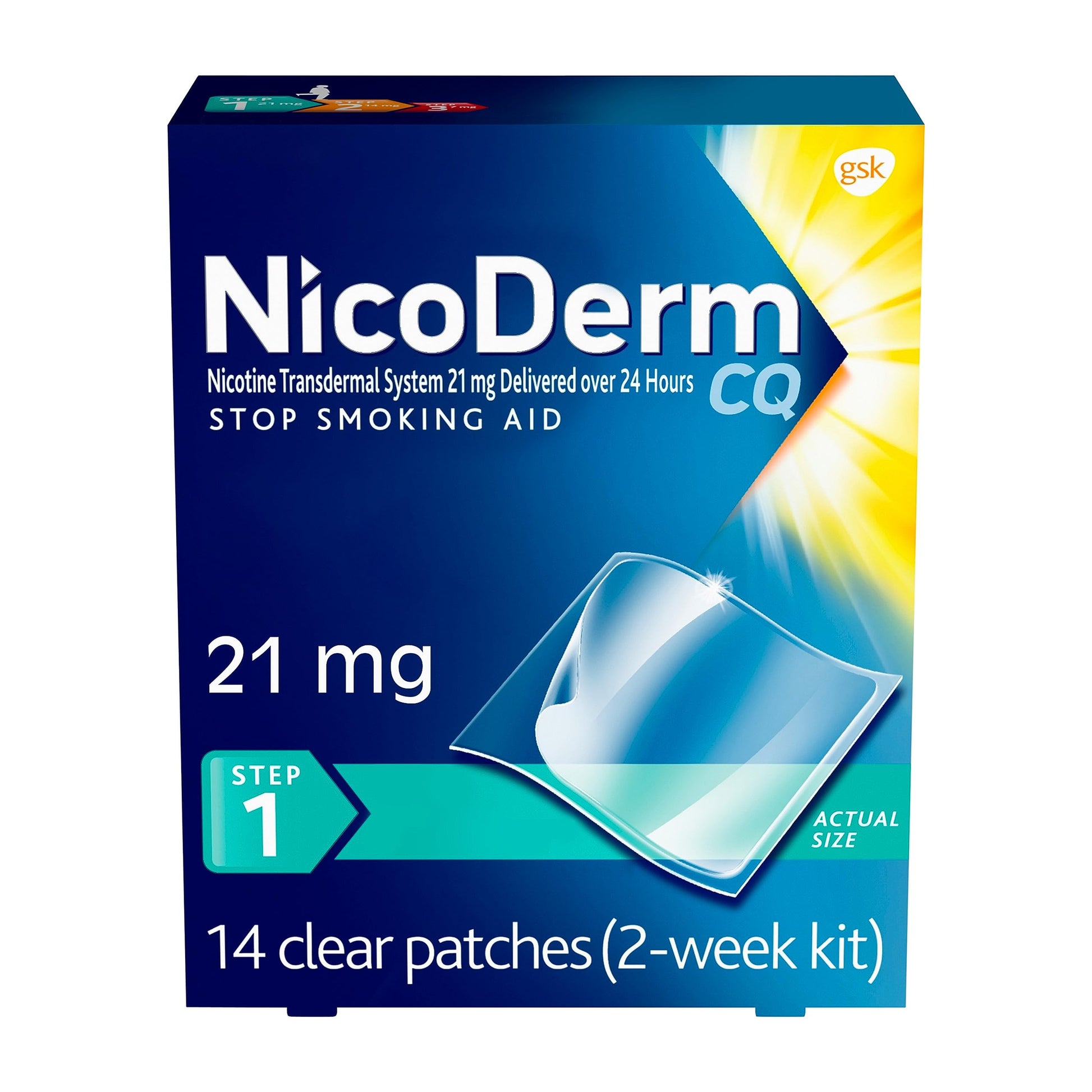 NicoDerm CQ Step 1 Nicotine Patches to Quit Smoking, 21mg, Stop Smoking NicoDerm buy supplements canada