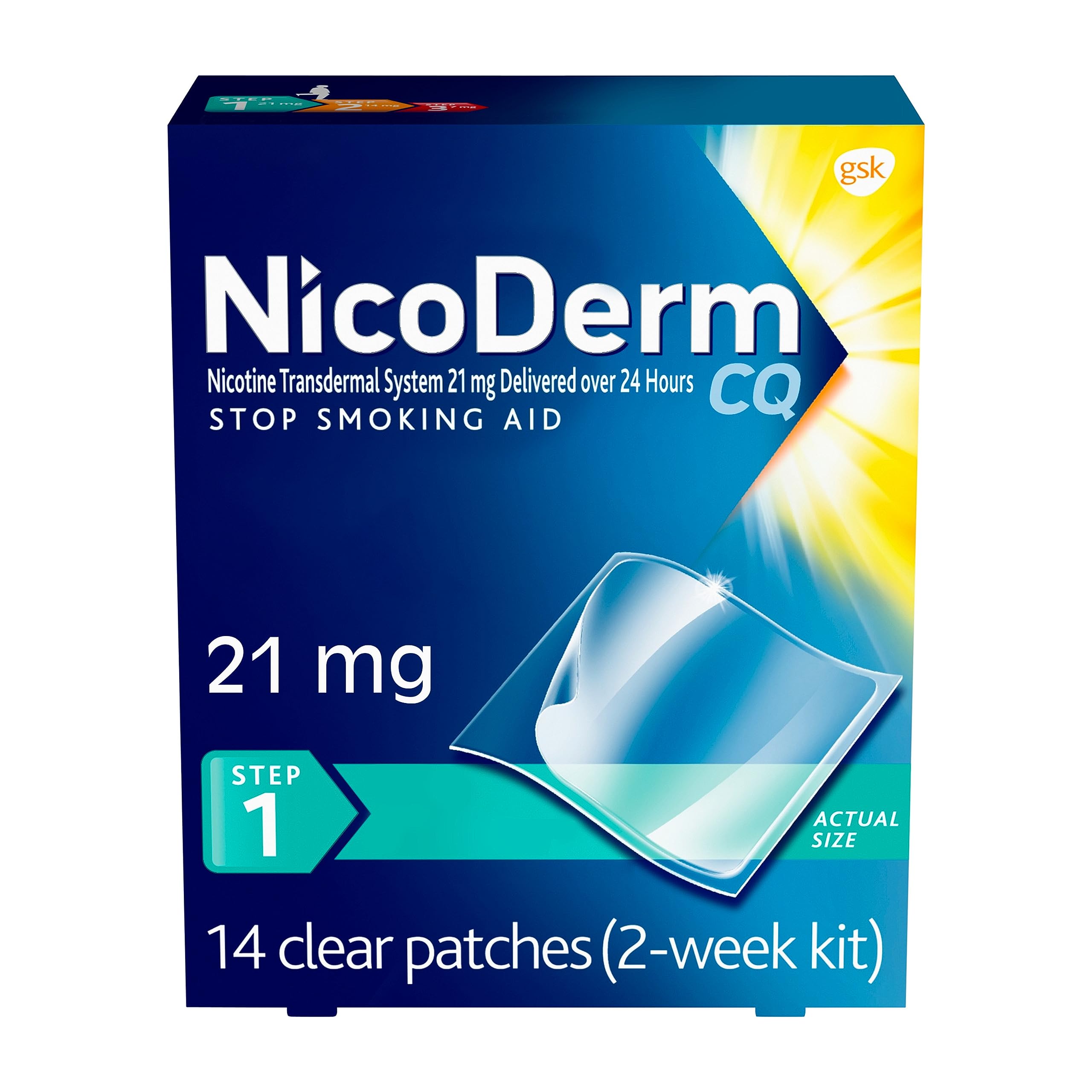 NicoDerm CQ Step 1 Nicotine Patches to Quit Smoking, 21mg, Stop Smoking NicoDerm buy supplements canada
