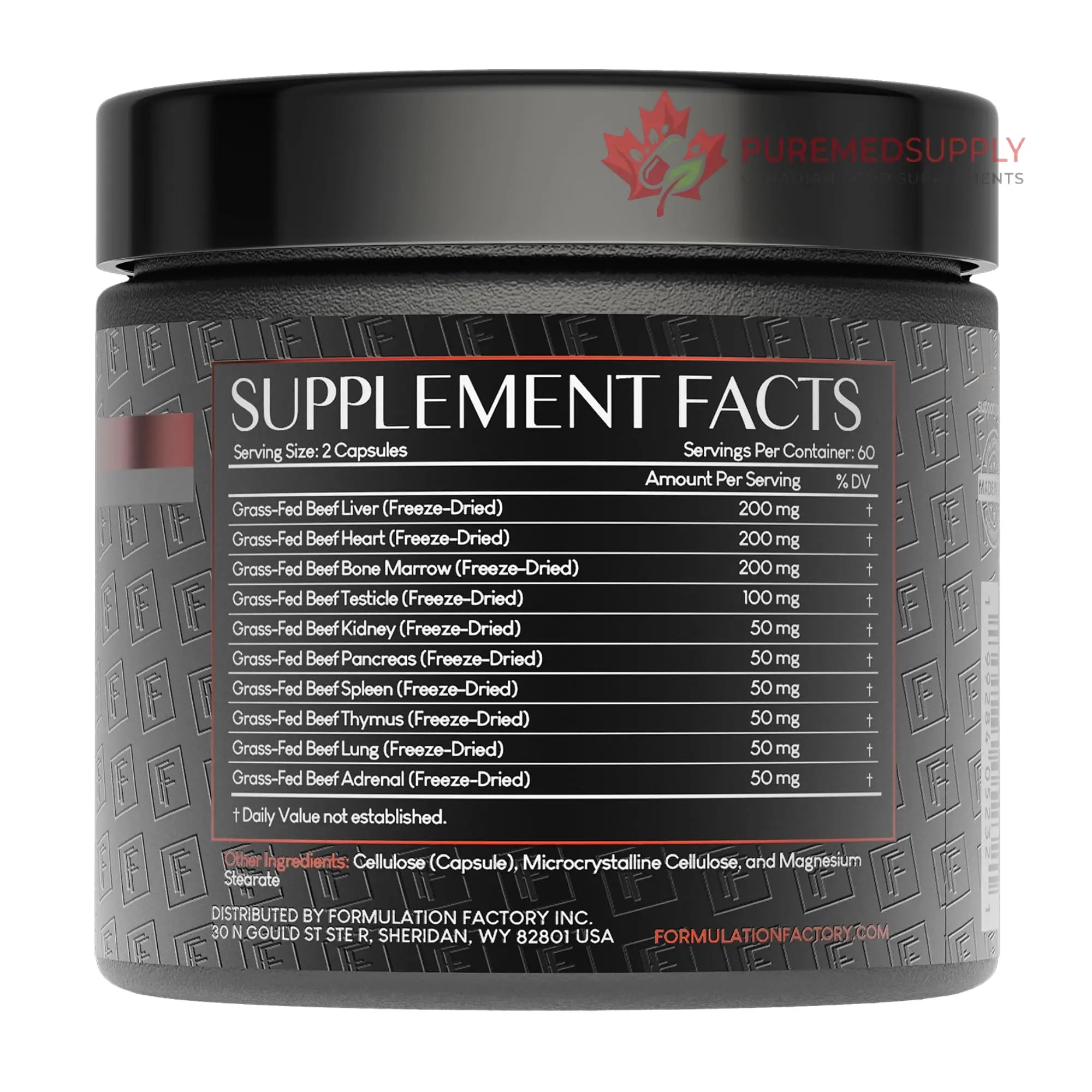 Formulation Factory Primal Power 10-in-1 Grass-Fed Organ Supplement with Beef Liver, Heart, Marrow, Testicle, Kidney, Supports Vitality, Hormones, Energy, Immunity (4 Month Supply, 240 Capsules) Formulation Factory buy supplements canada