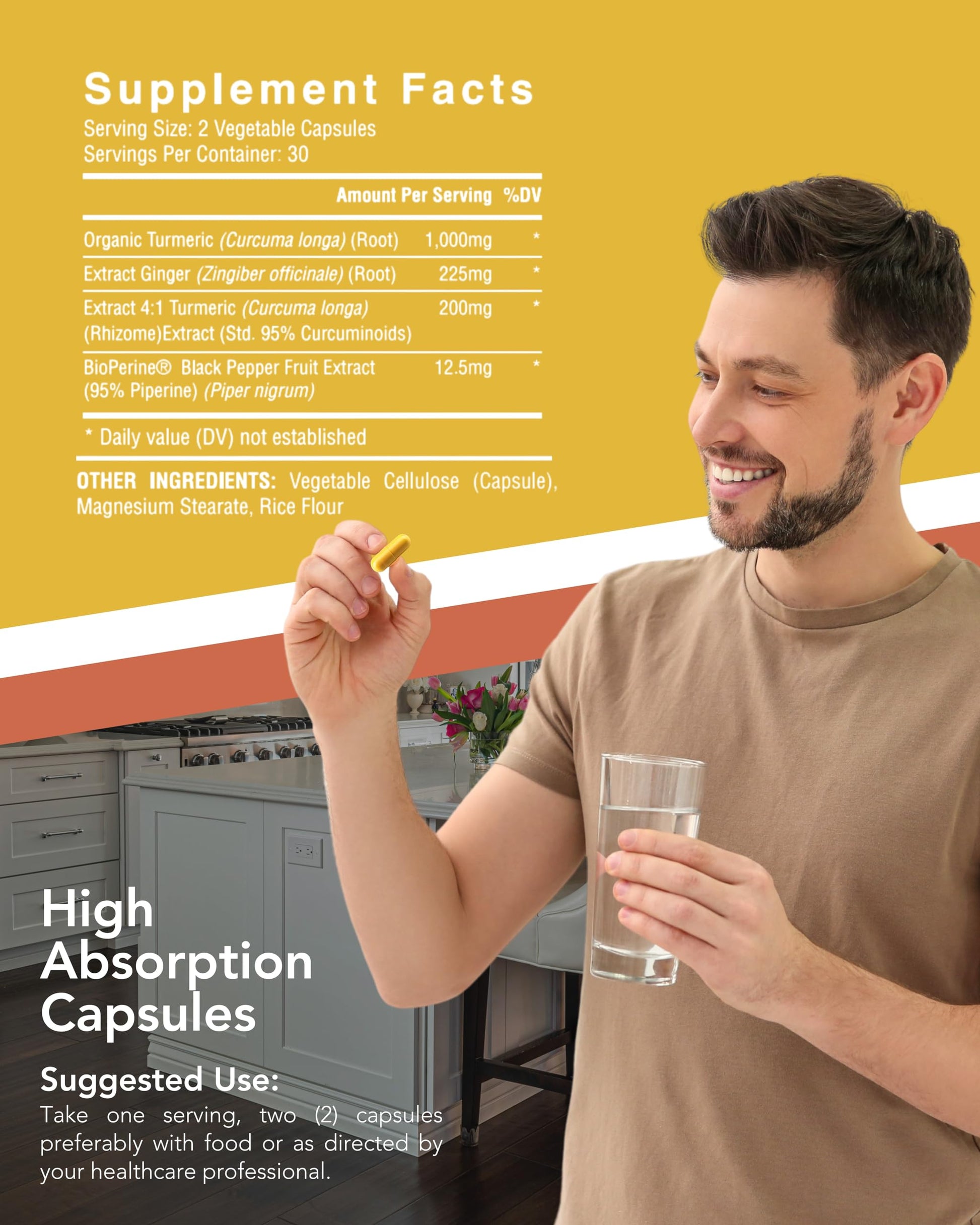 Organic Turmeric & Ginger Capsules - Turmeric Curcumin with Ginger & BioPerine, 95% Curcuminoids - Joint, Digestion, Immunity Support, Black Pepper Extract for Increased Absorption CogniTune buy supplements canada